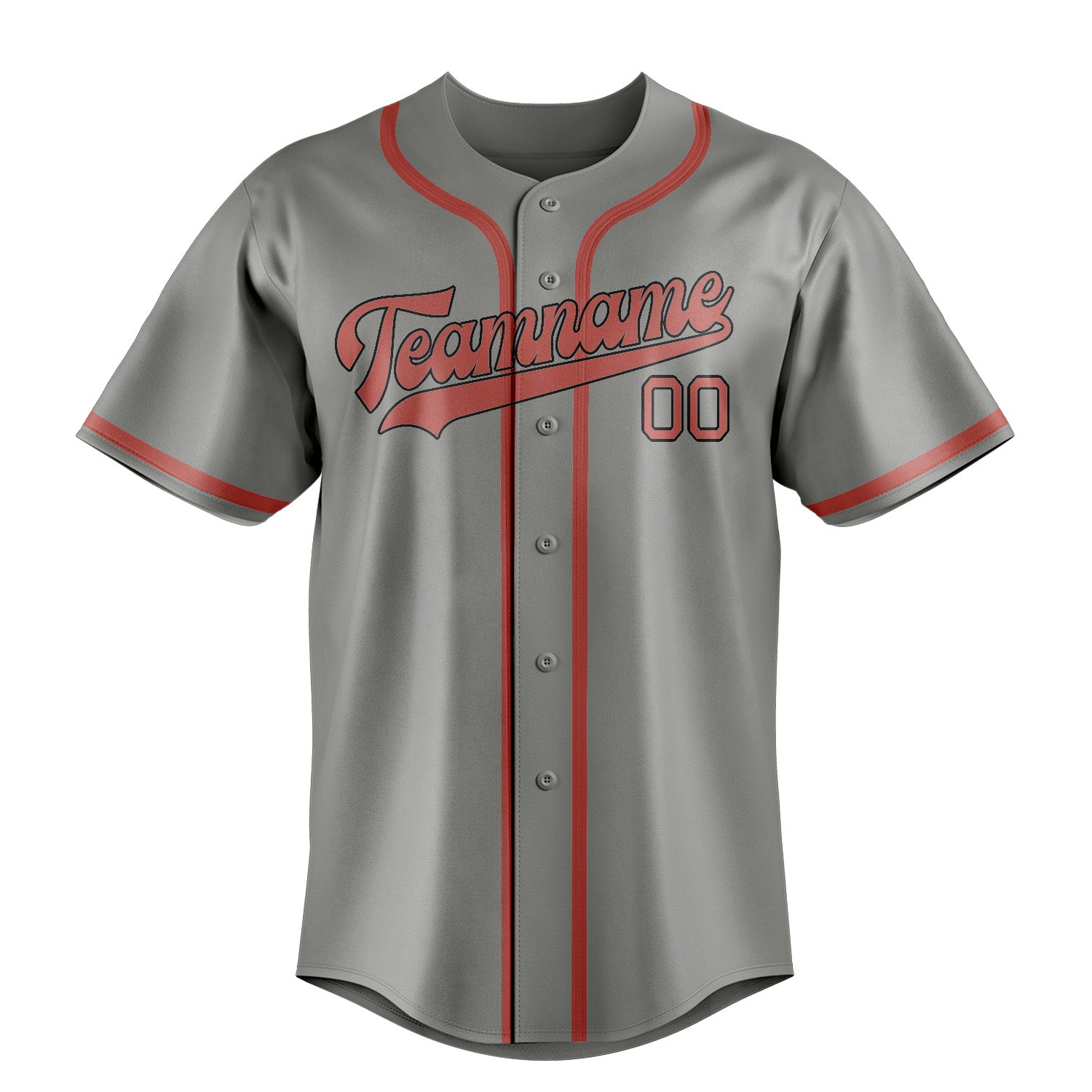 Custom Gray Copper Rose Baseball Jersey