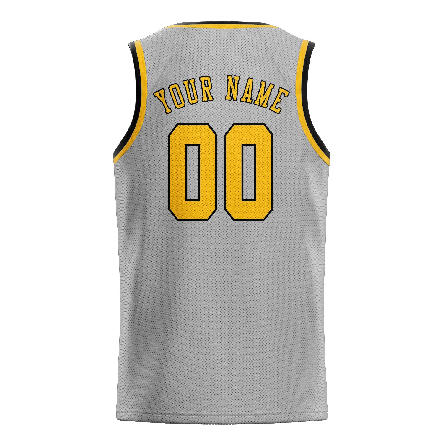 Custom Gray Gold Basketball Jersey
