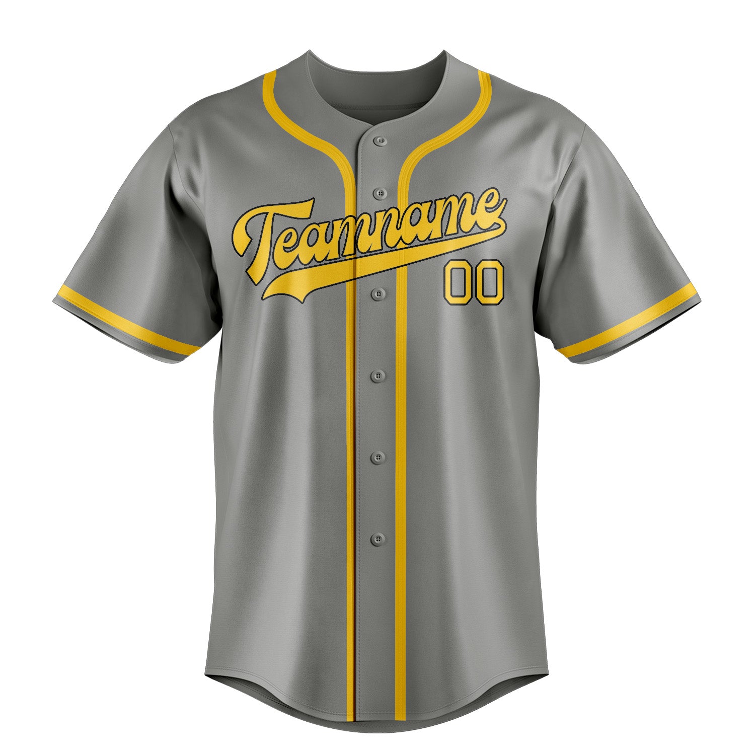 Custom Gray Gold Baseball Jersey