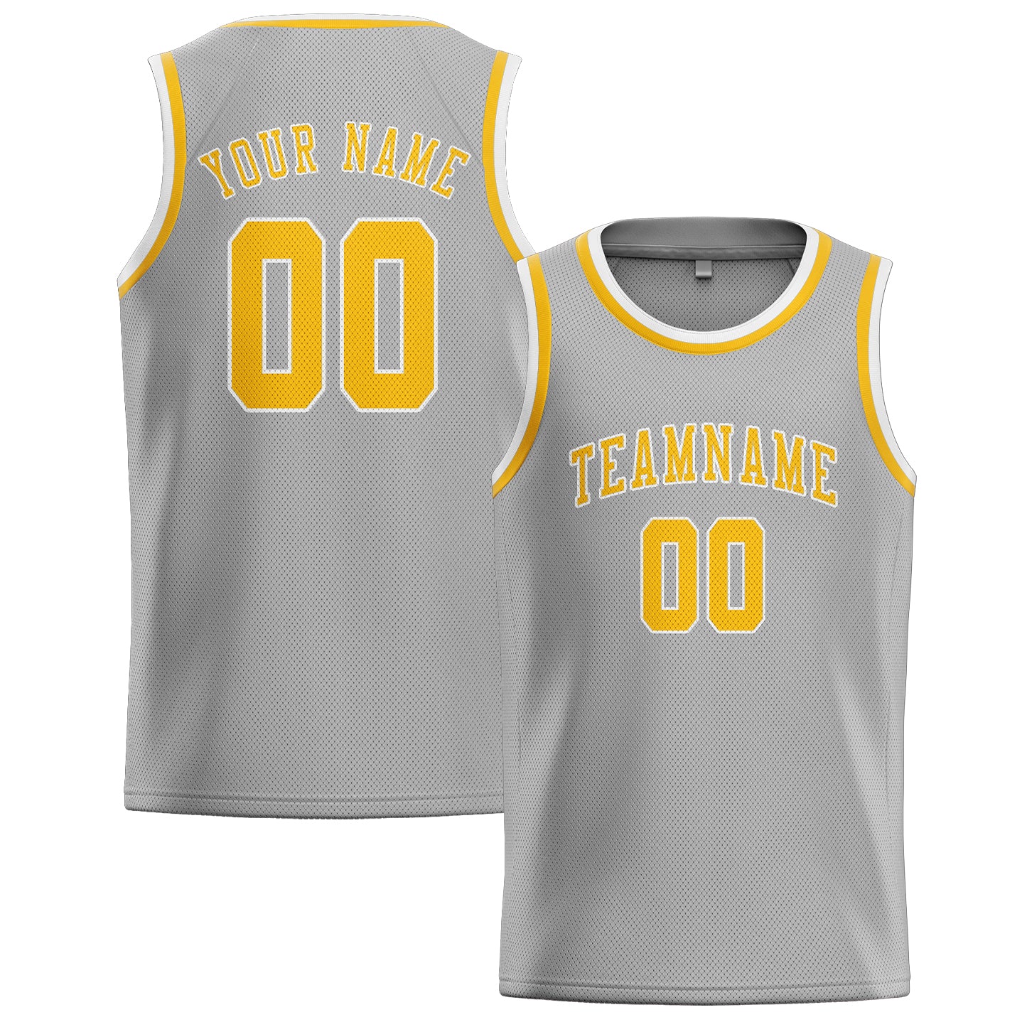 Custom Gray Gold Basketball Jersey