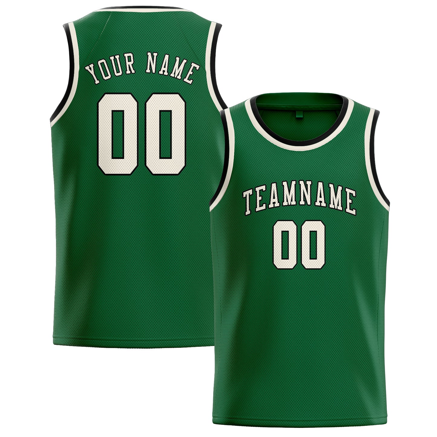 Custom Green Cream Basketball Jersey