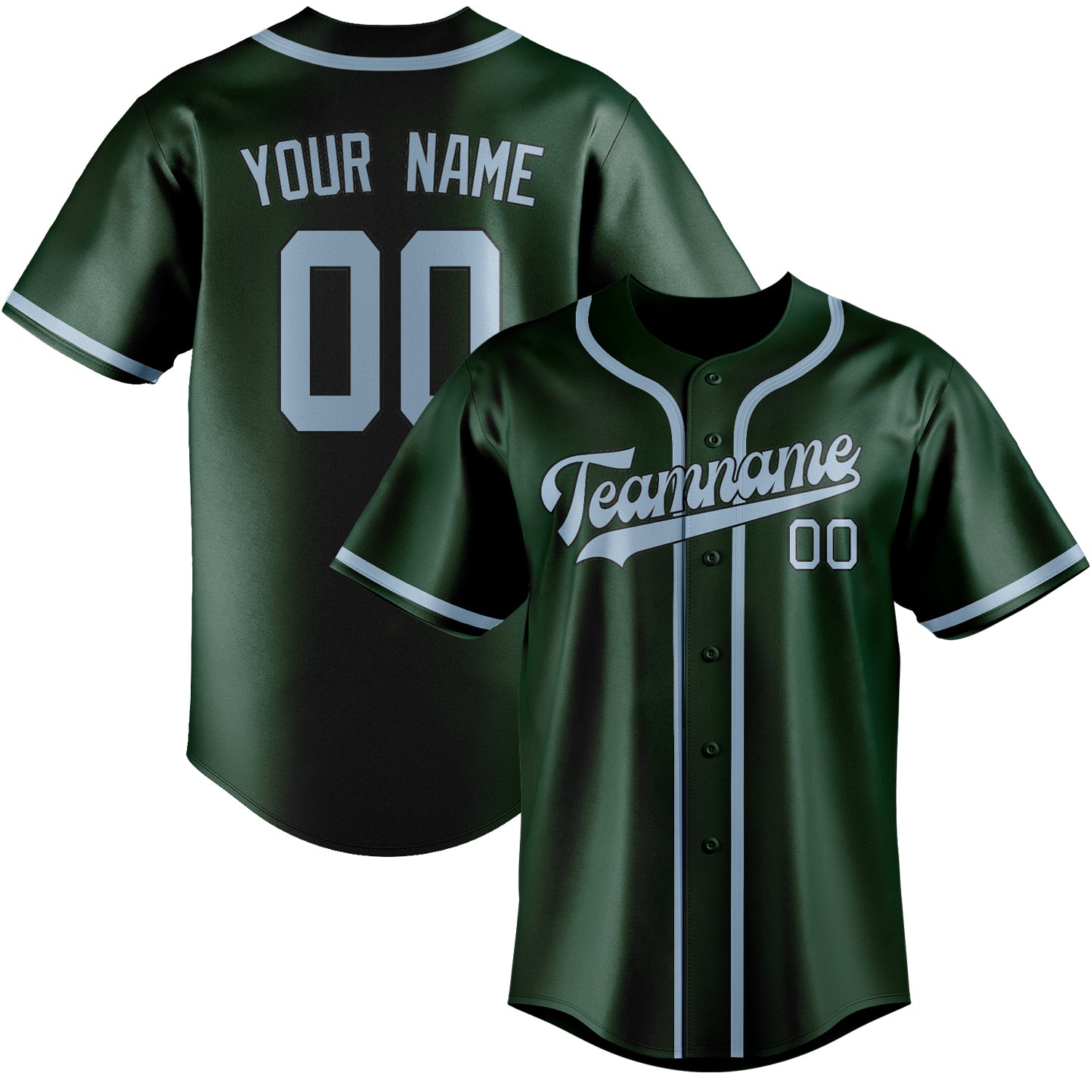 Custom Green Light Blue Baseball Jersey