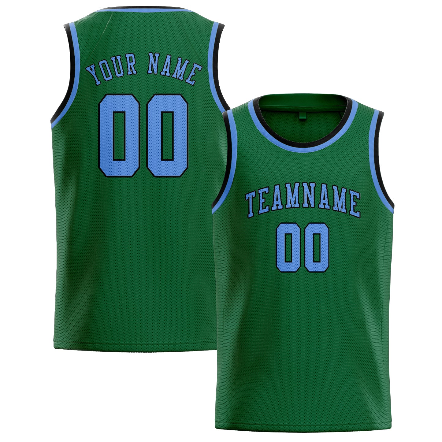 Custom Green Light Blue Basketball Jersey