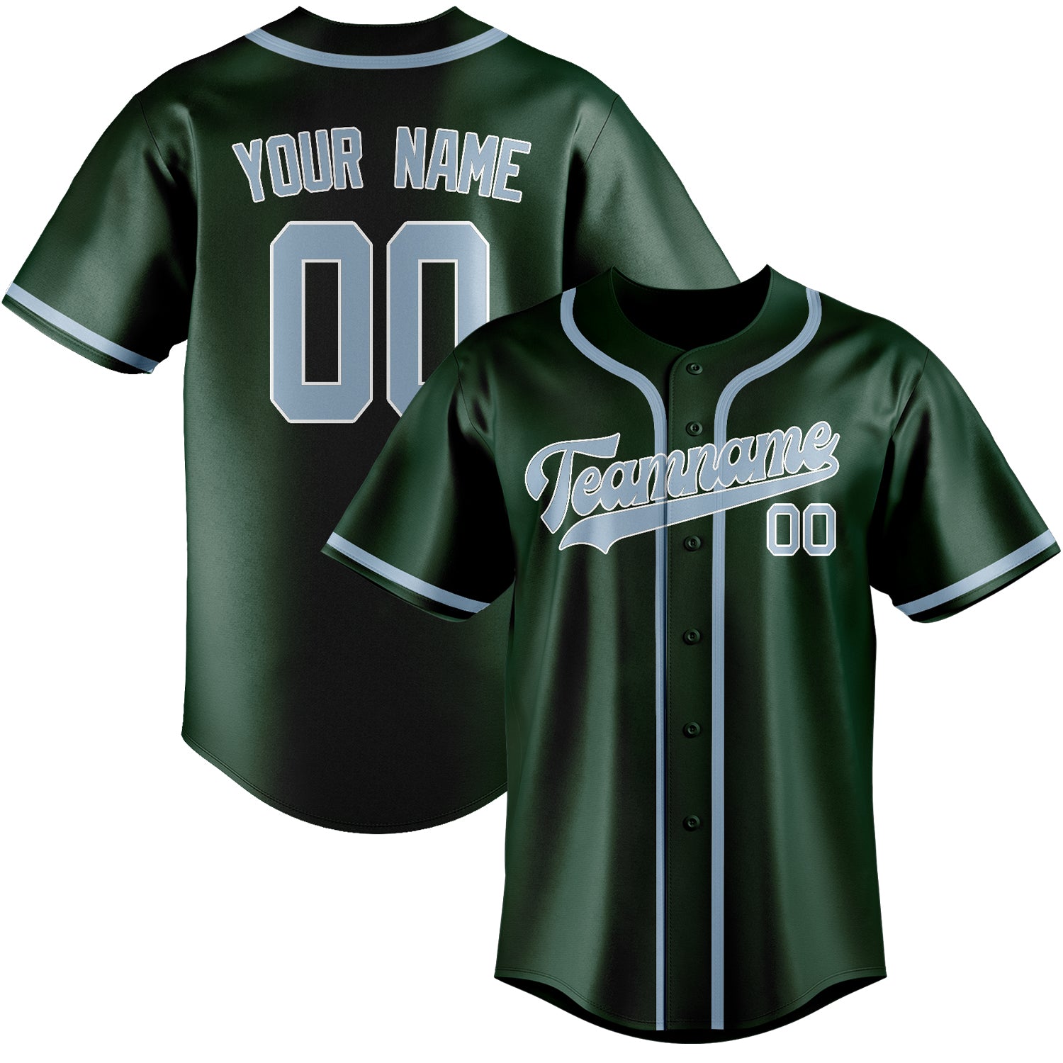 Custom Green Light Blue Baseball Jersey