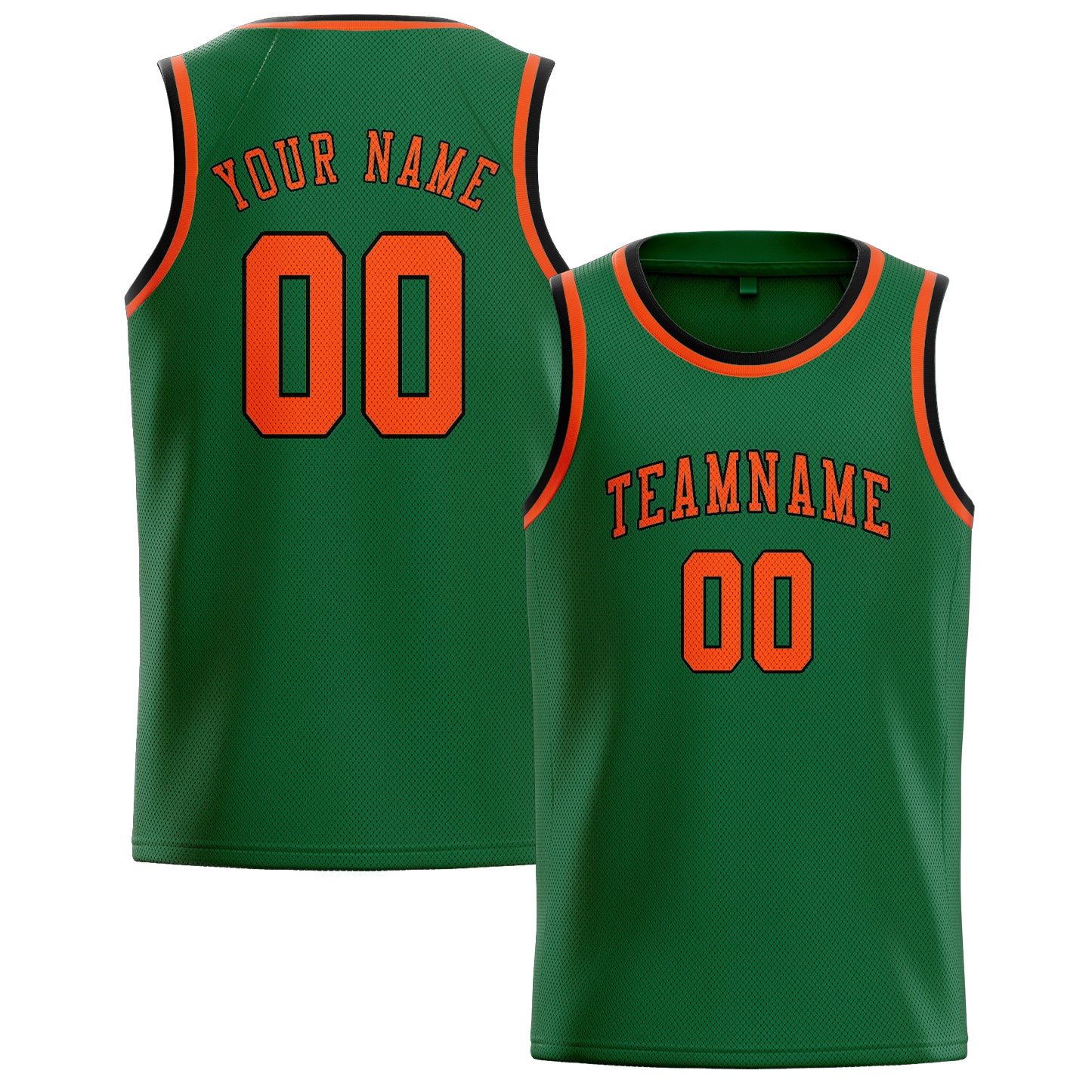 Custom Green Orange Red Basketball Jersey