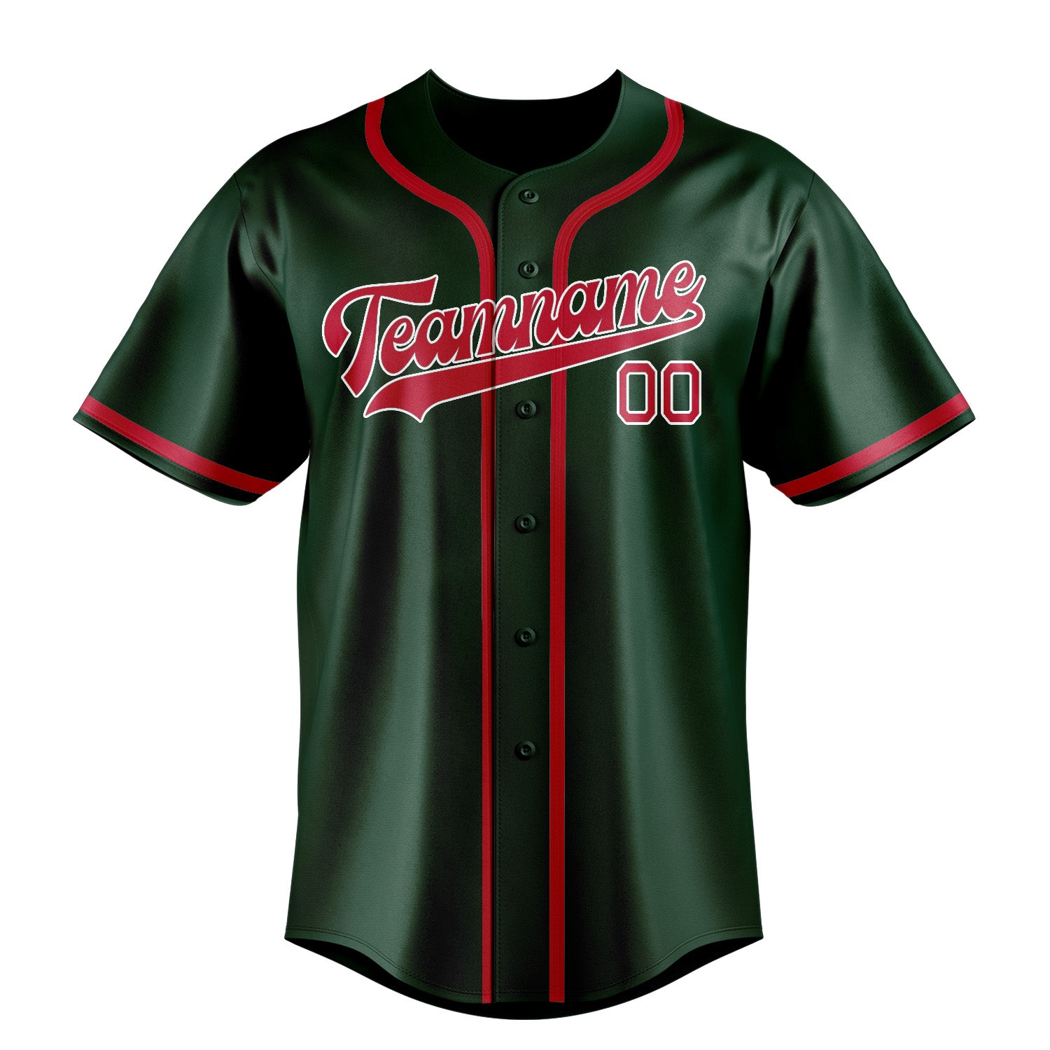 Custom Green Red Baseball Jersey