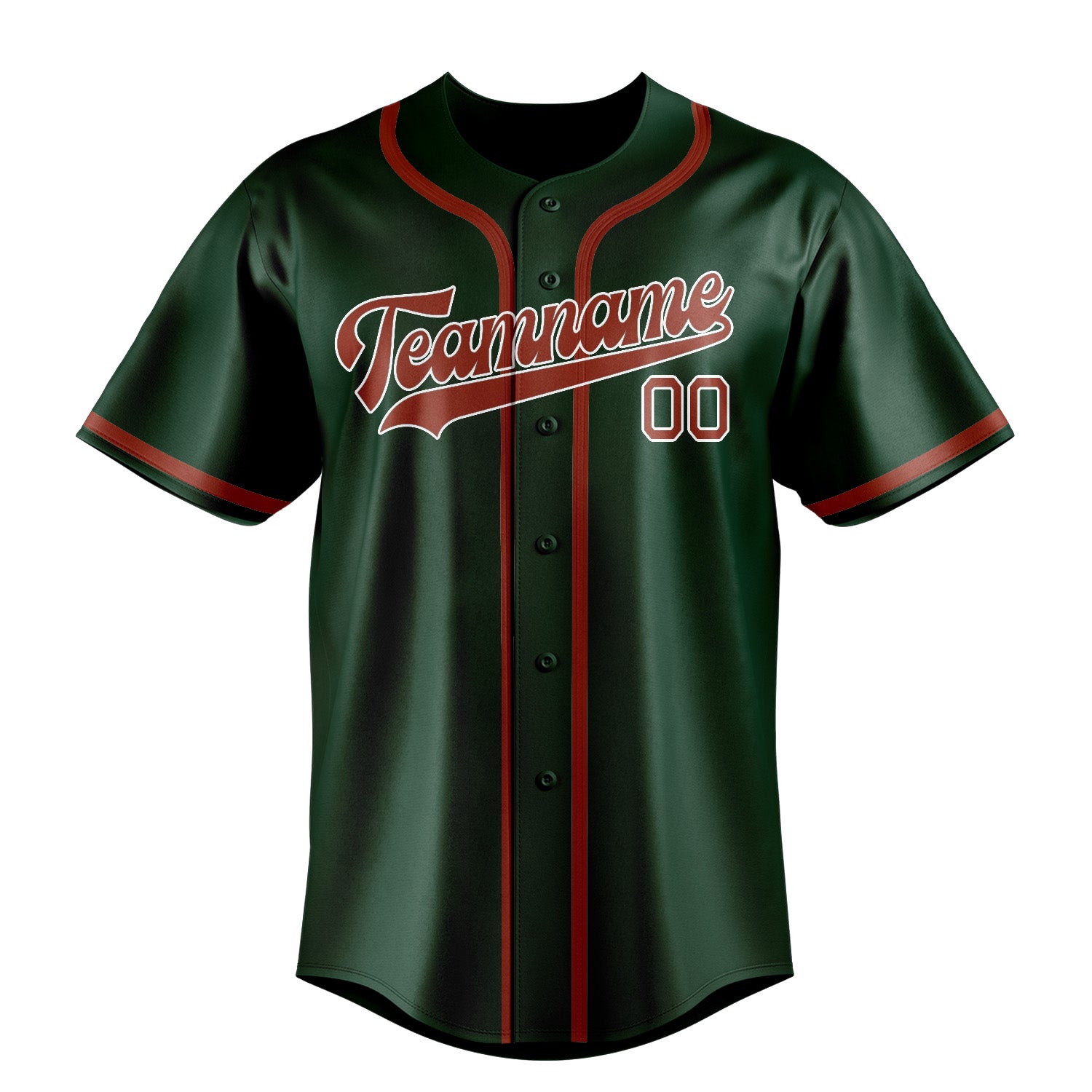 Custom Green Coral Red Baseball Jersey