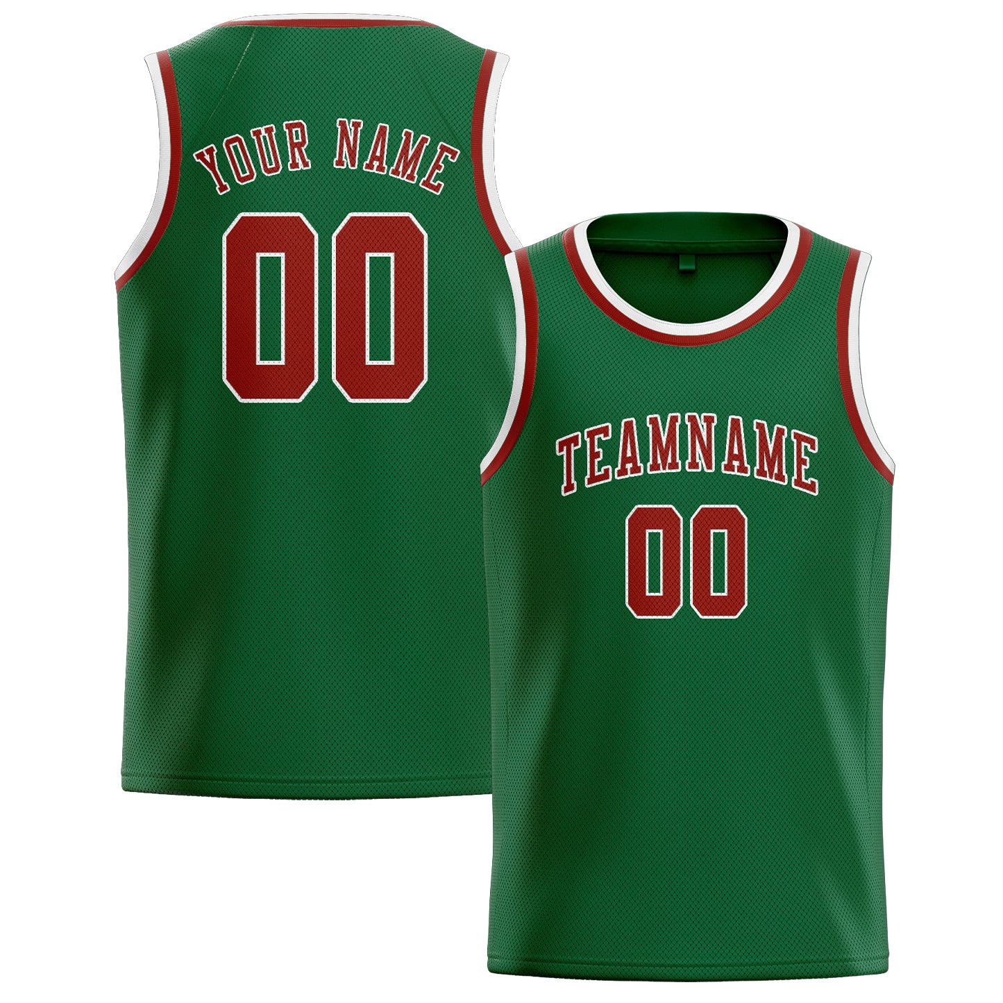Custom Green Coral Red Basketball Jersey