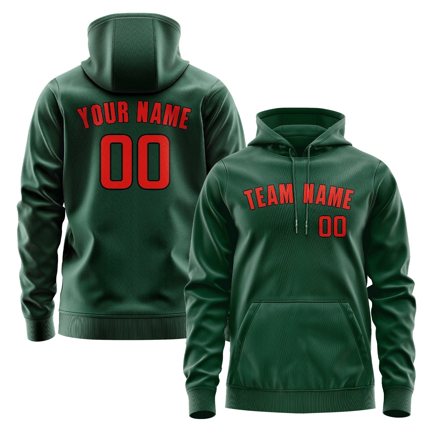 Custom Green Orange Red Hoodie