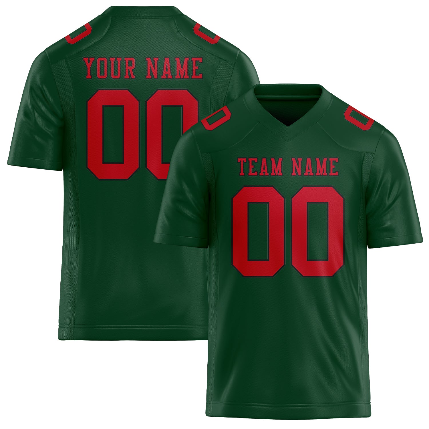 Custom Green Red Football Jersey
