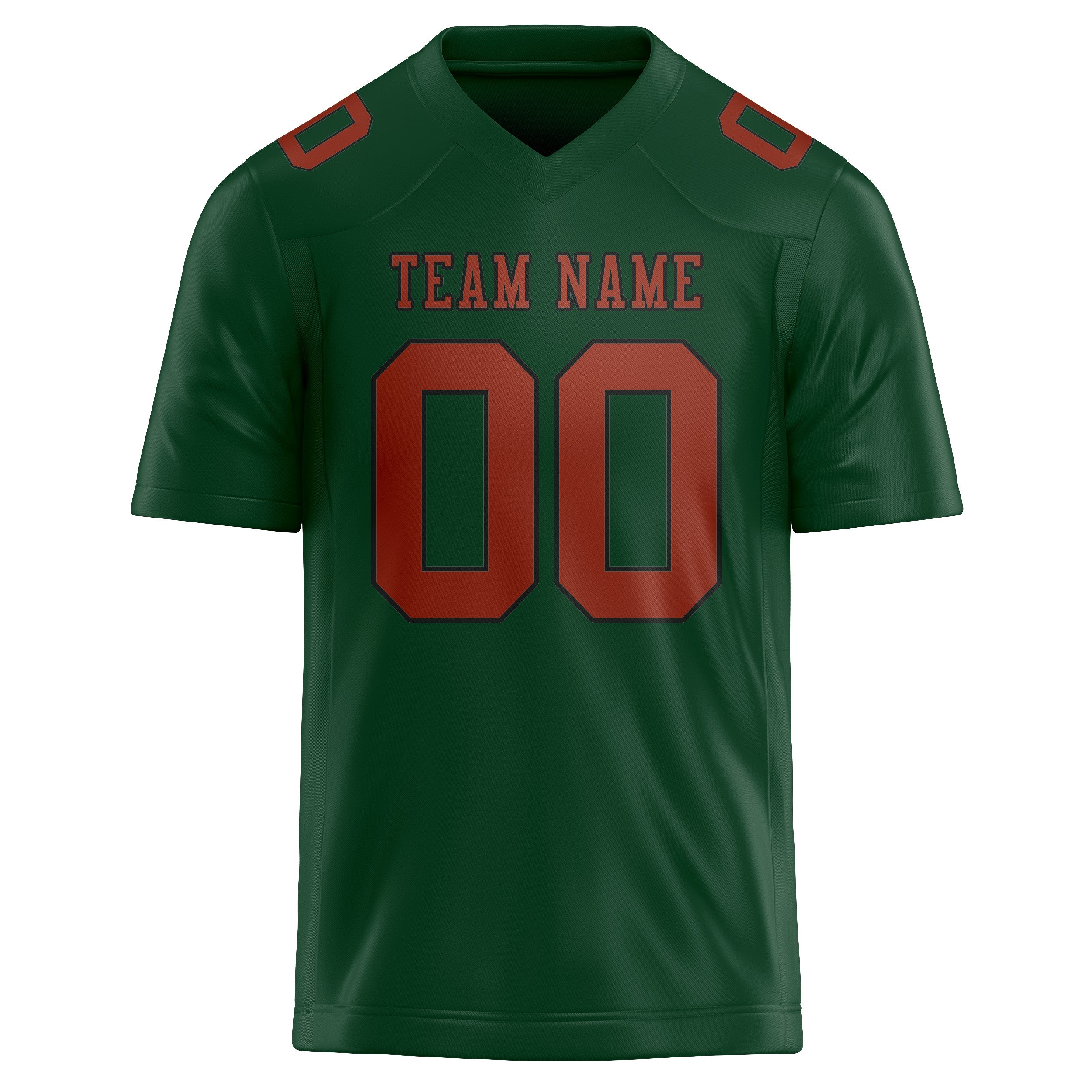 Custom Green Coral Red Football Jersey