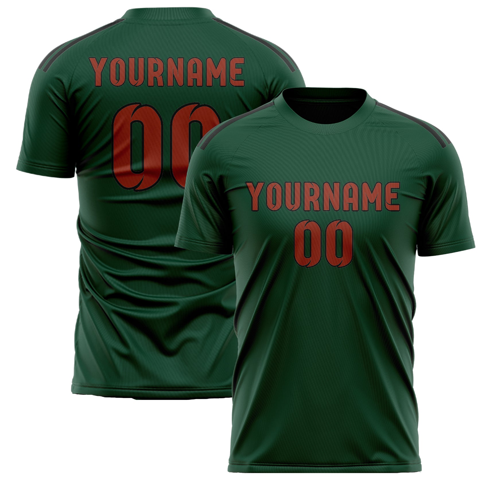 Custom Green Coral Red Soccer Jersey