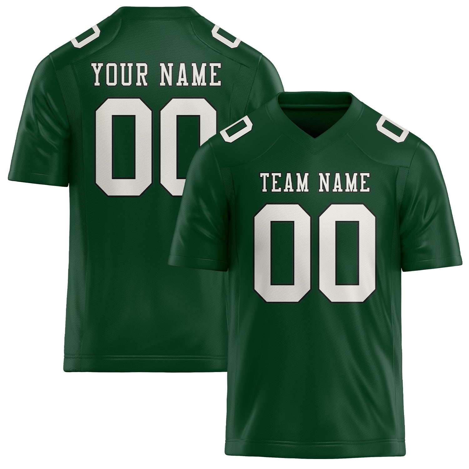 Custom Green White Football Jersey