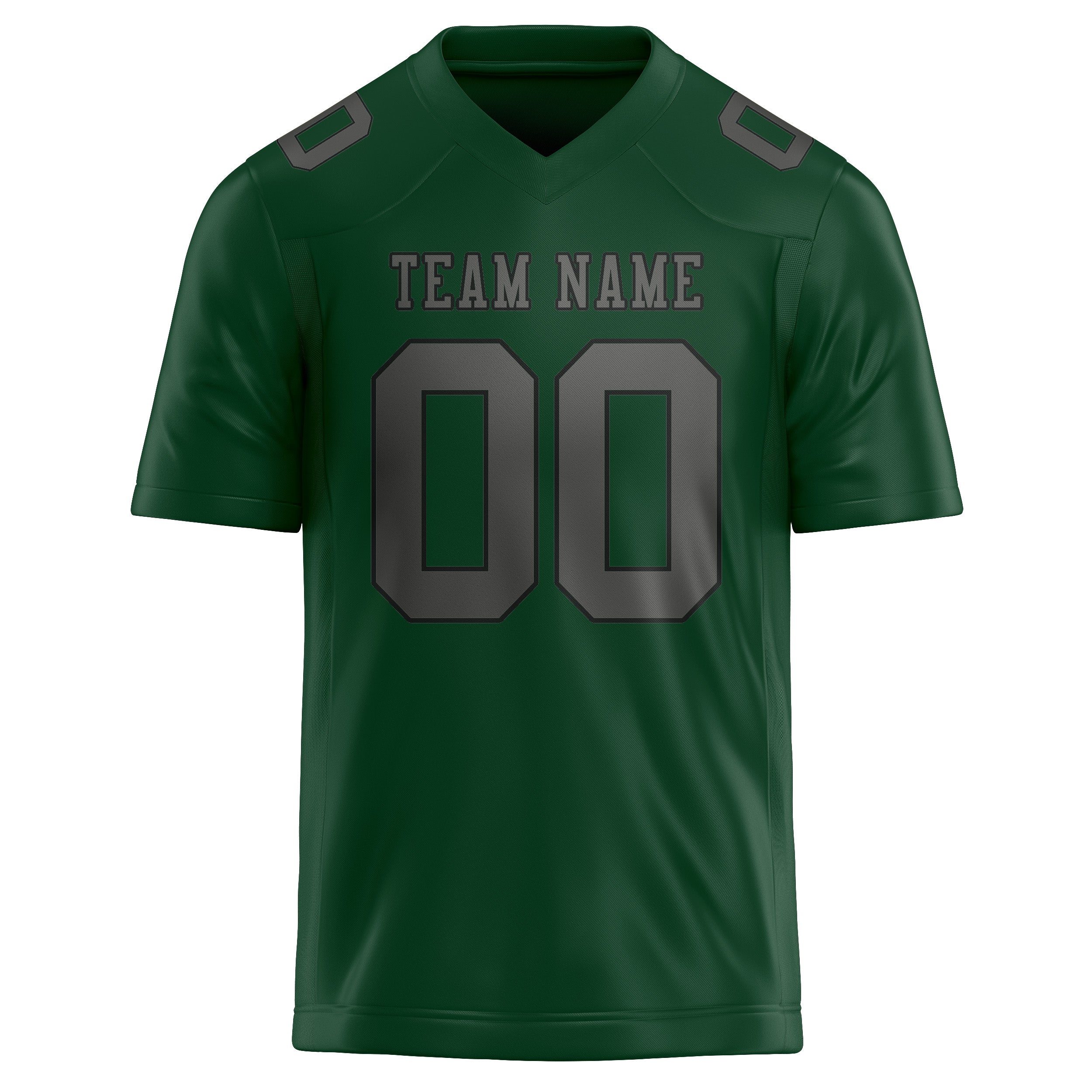 Custom Green Dark Grey Football Jersey