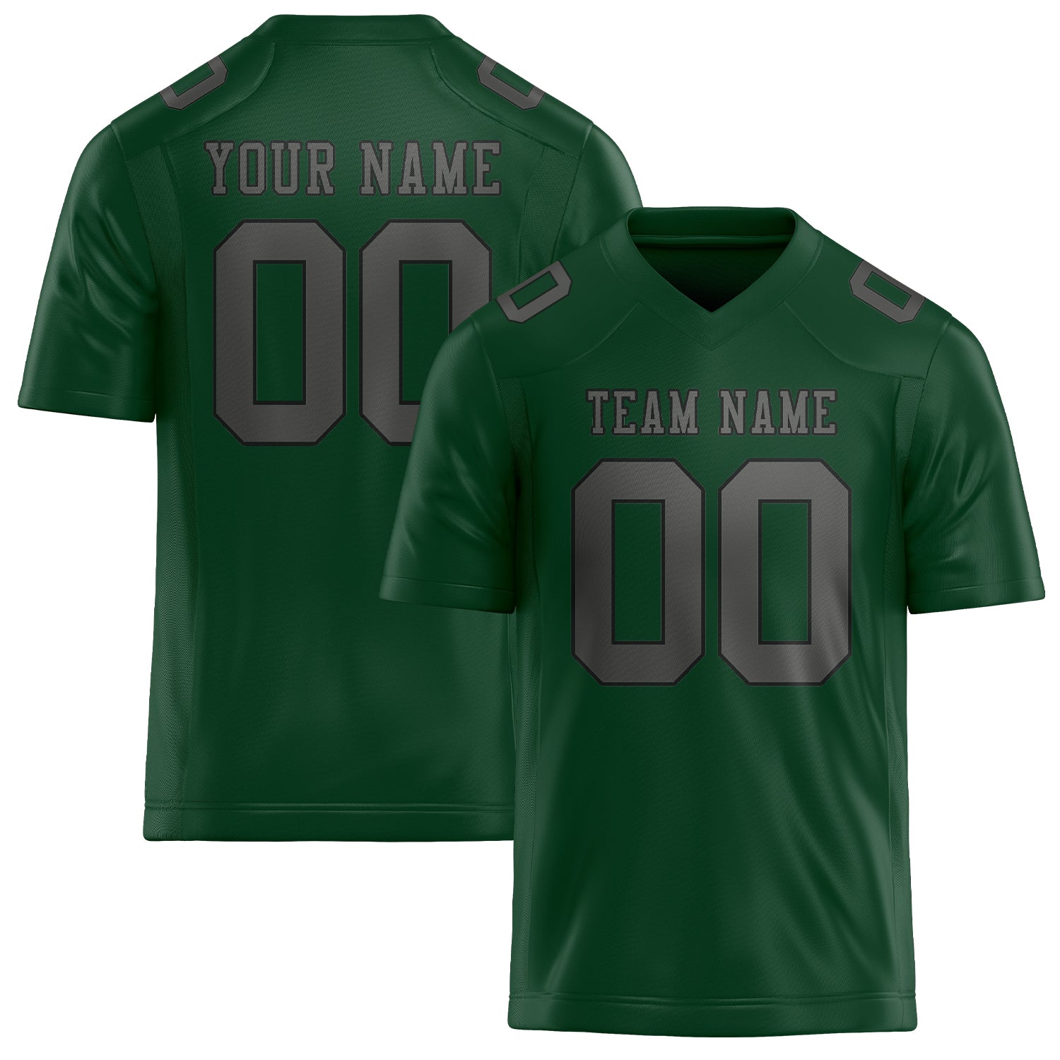 Custom Green Dark Grey Football Jersey