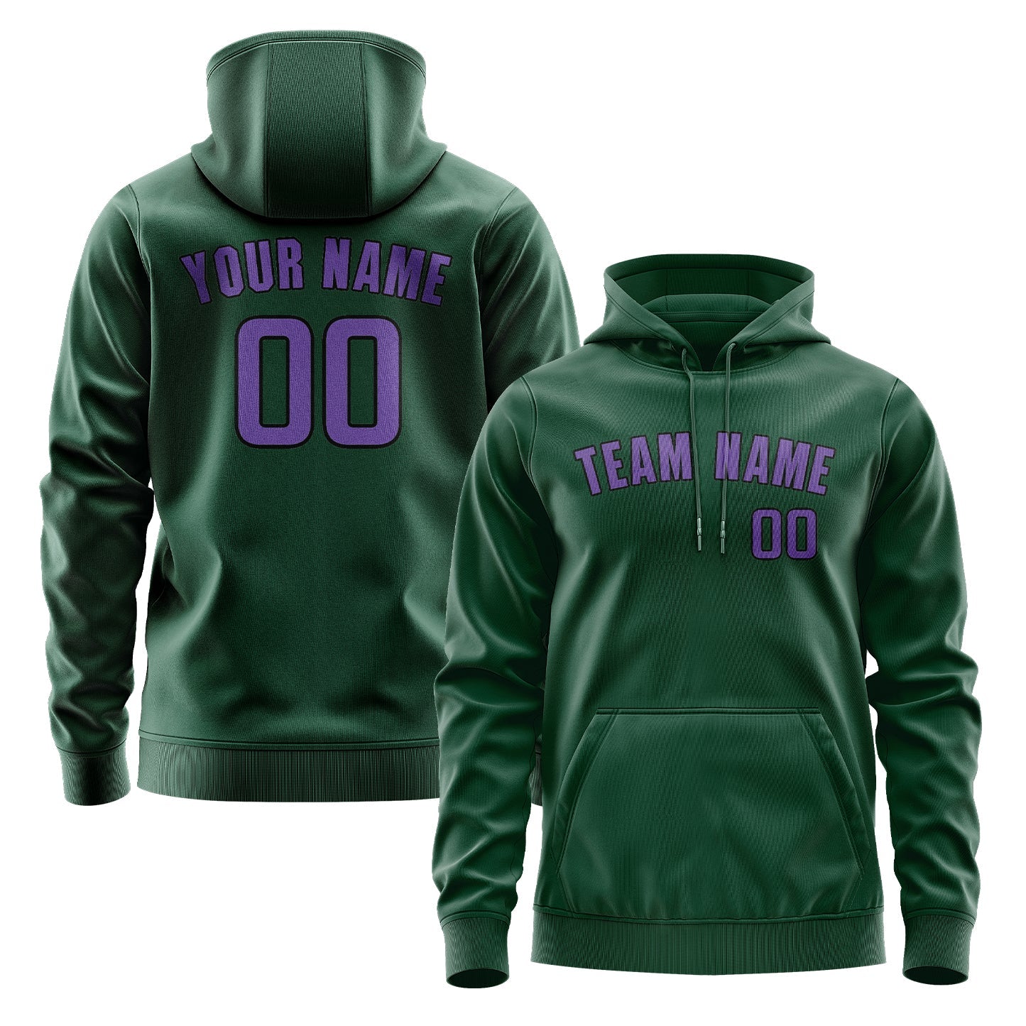 Custom Green Light Purple Hoodie