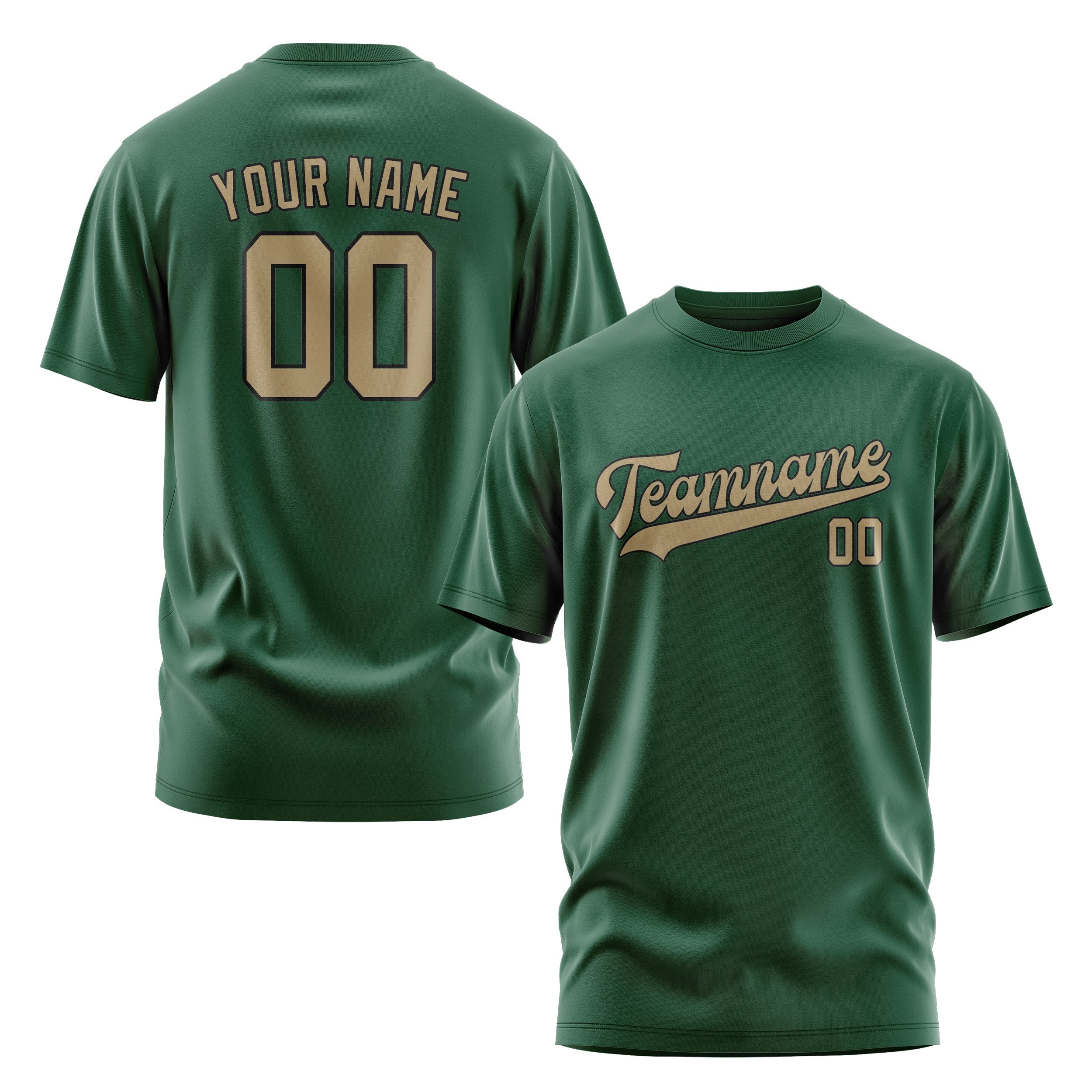 Custom Green Light Khaki T-Shirt