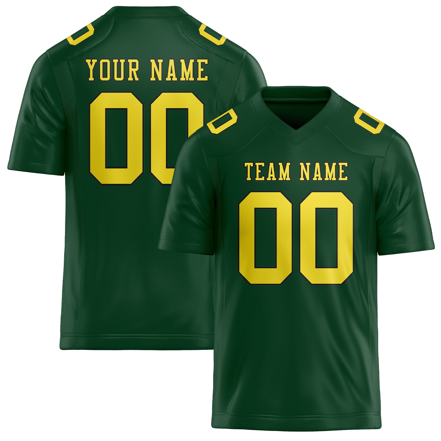 Custom Green Light Yellow Football Jersey