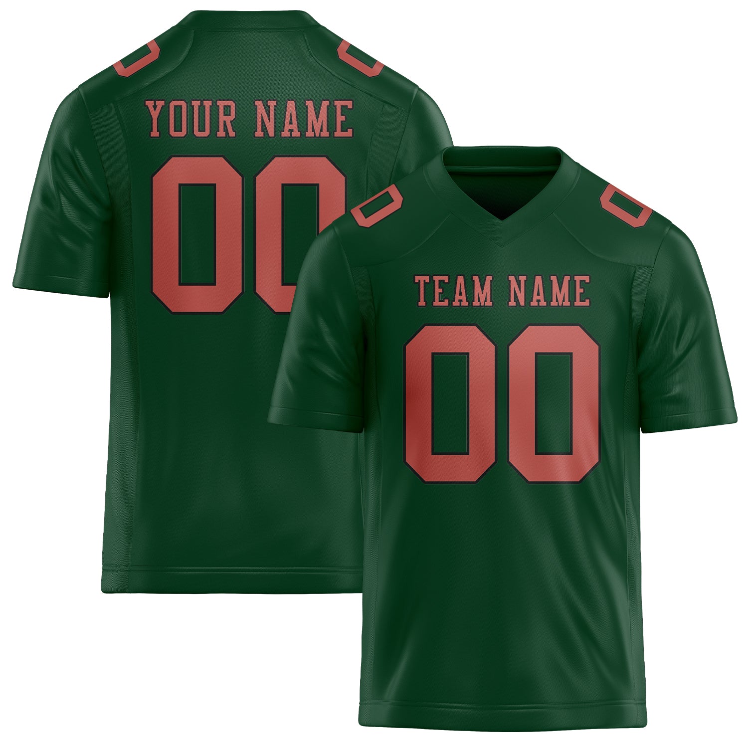 Custom Green Copper Rose Football Jersey