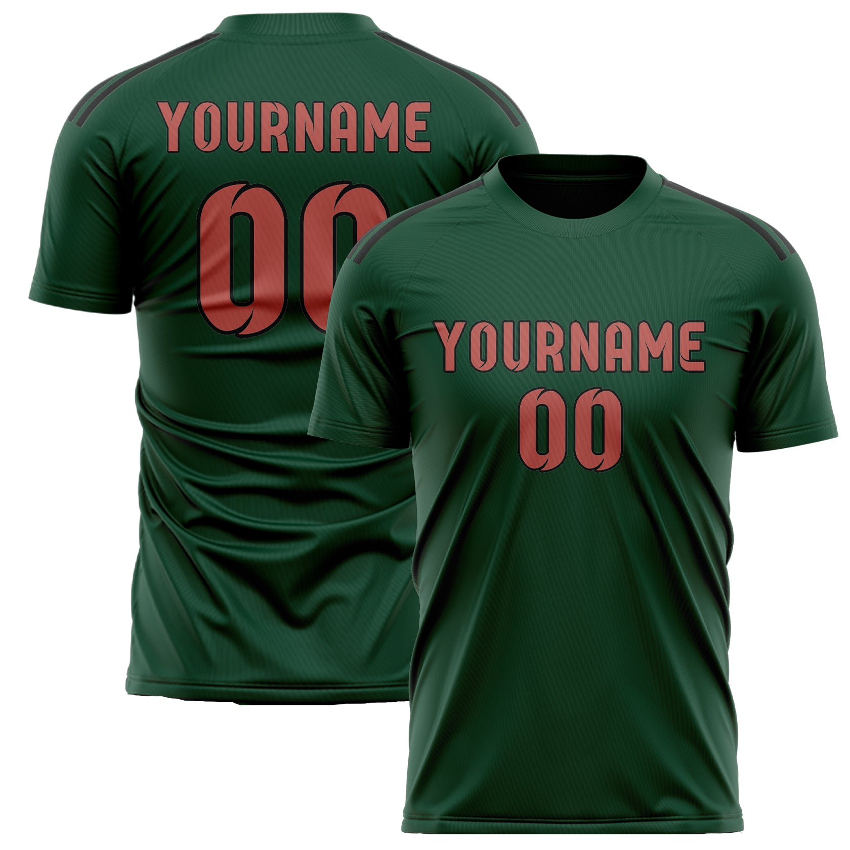 Custom Green Copper Rose Soccer Jersey