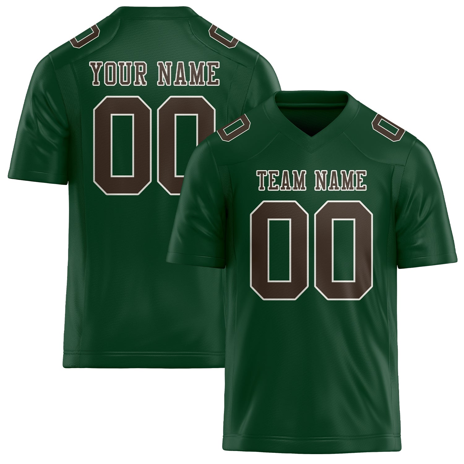 Custom Green Brown Football Jersey