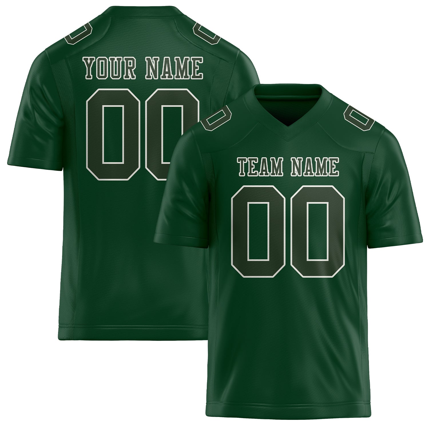 Custom Green Dark Green Football Jersey
