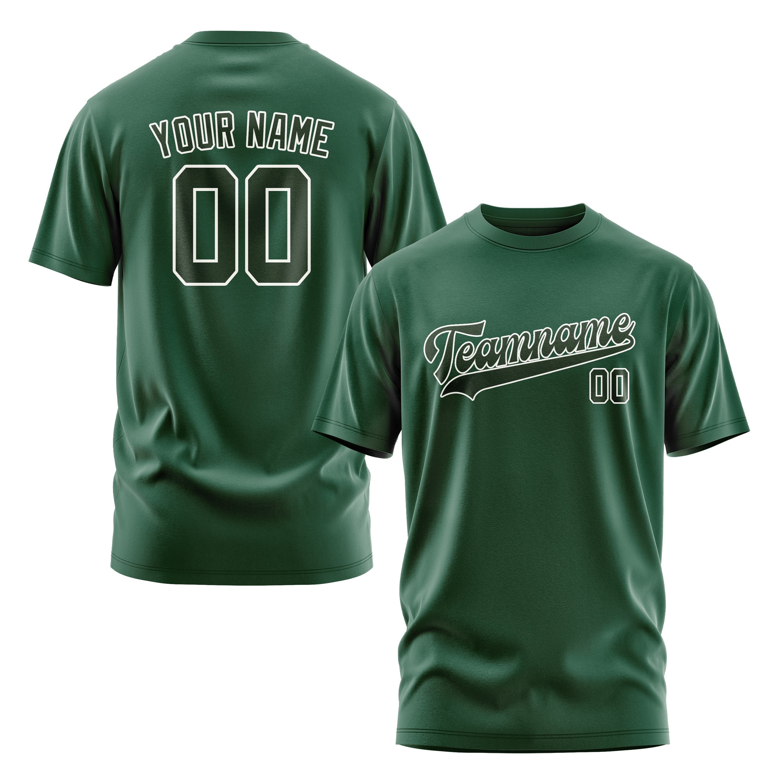 Custom Green Dark Green T-Shirt