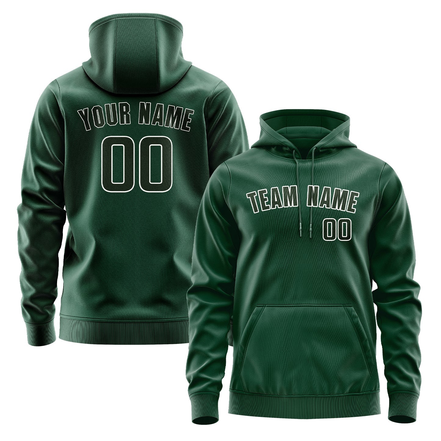 Custom Green Dark Green Hoodie