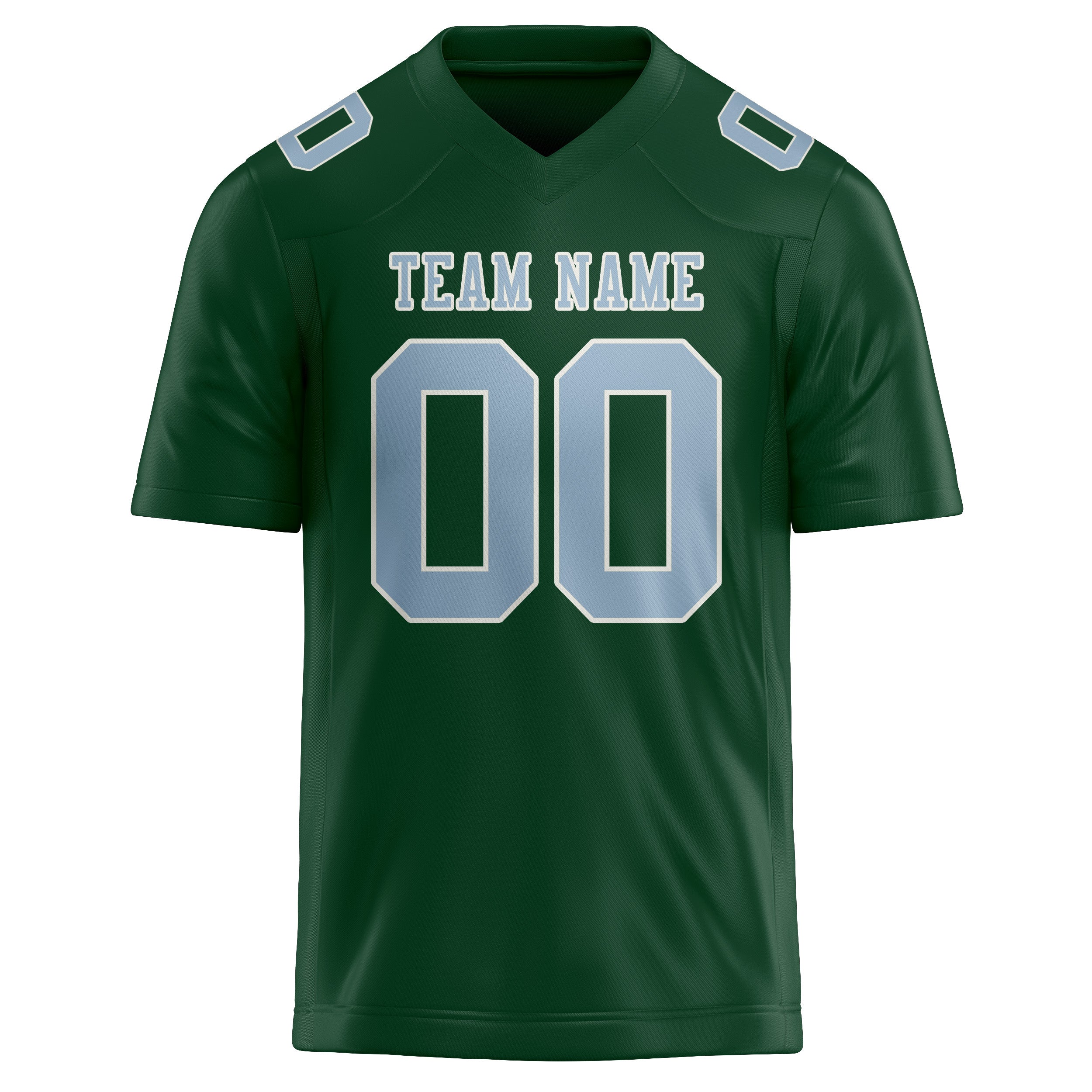 Custom Green Light Blue Football Jersey