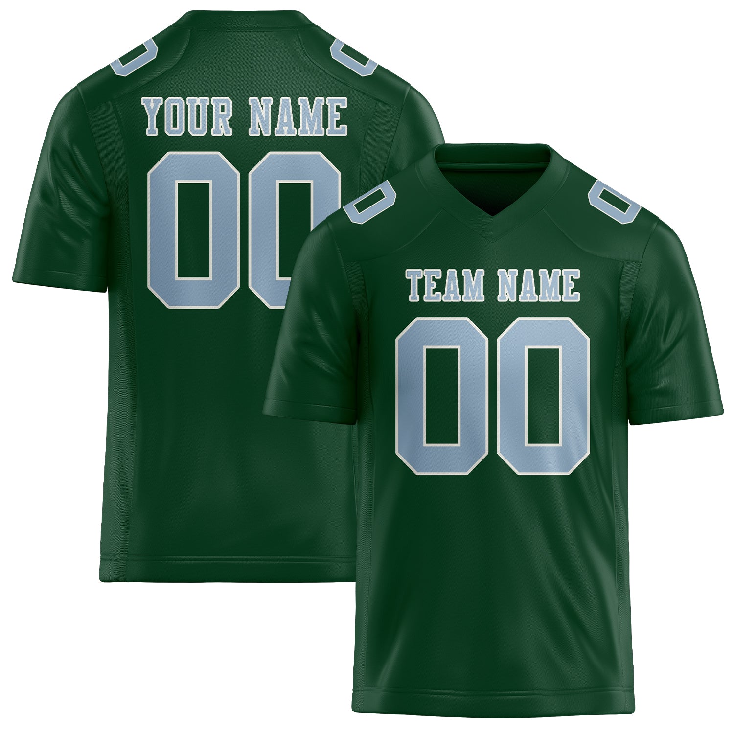 Custom Green Light Blue Football Jersey