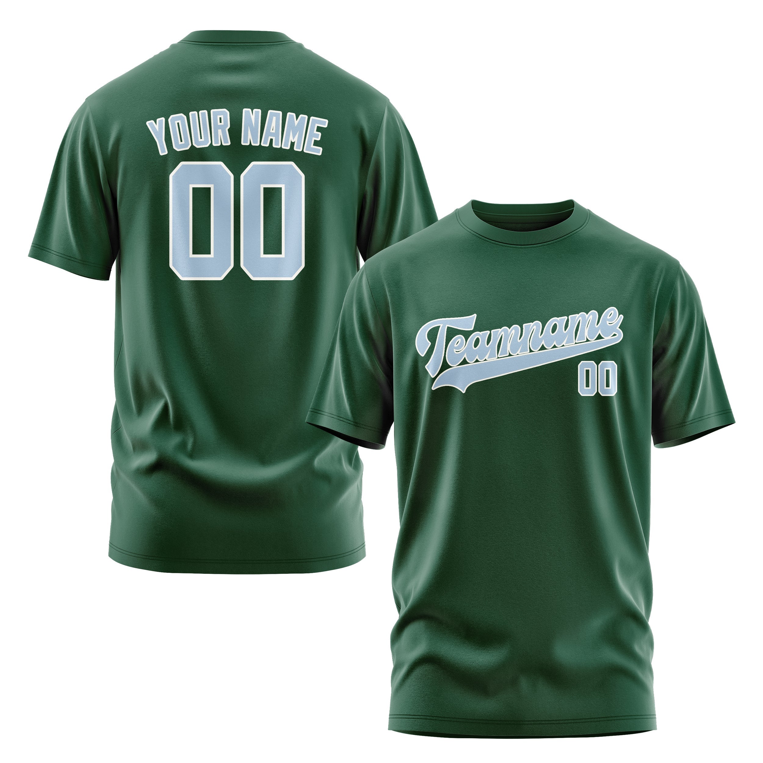 Custom Green Light Blue T-Shirt