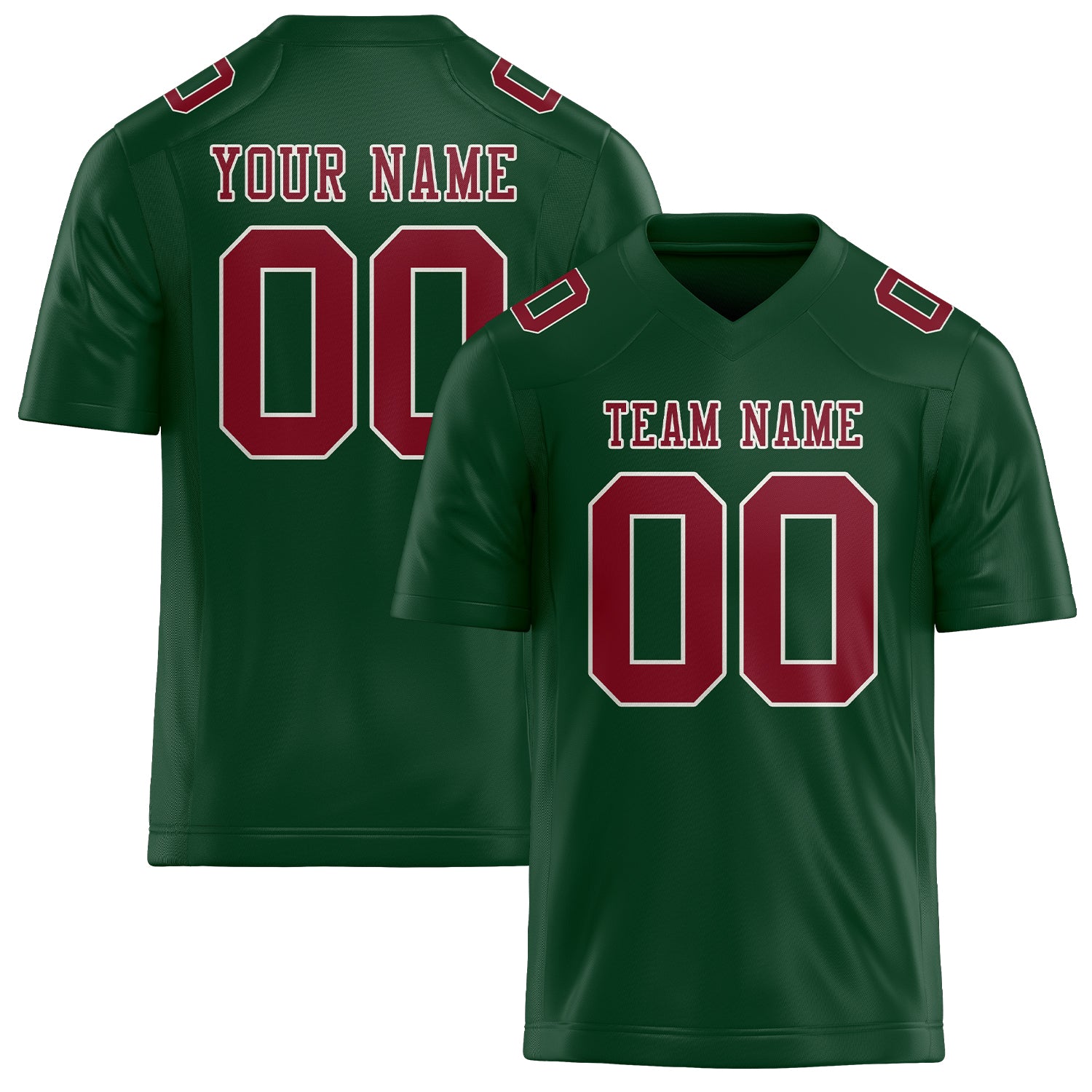 Custom Green Crimson Red Football Jersey