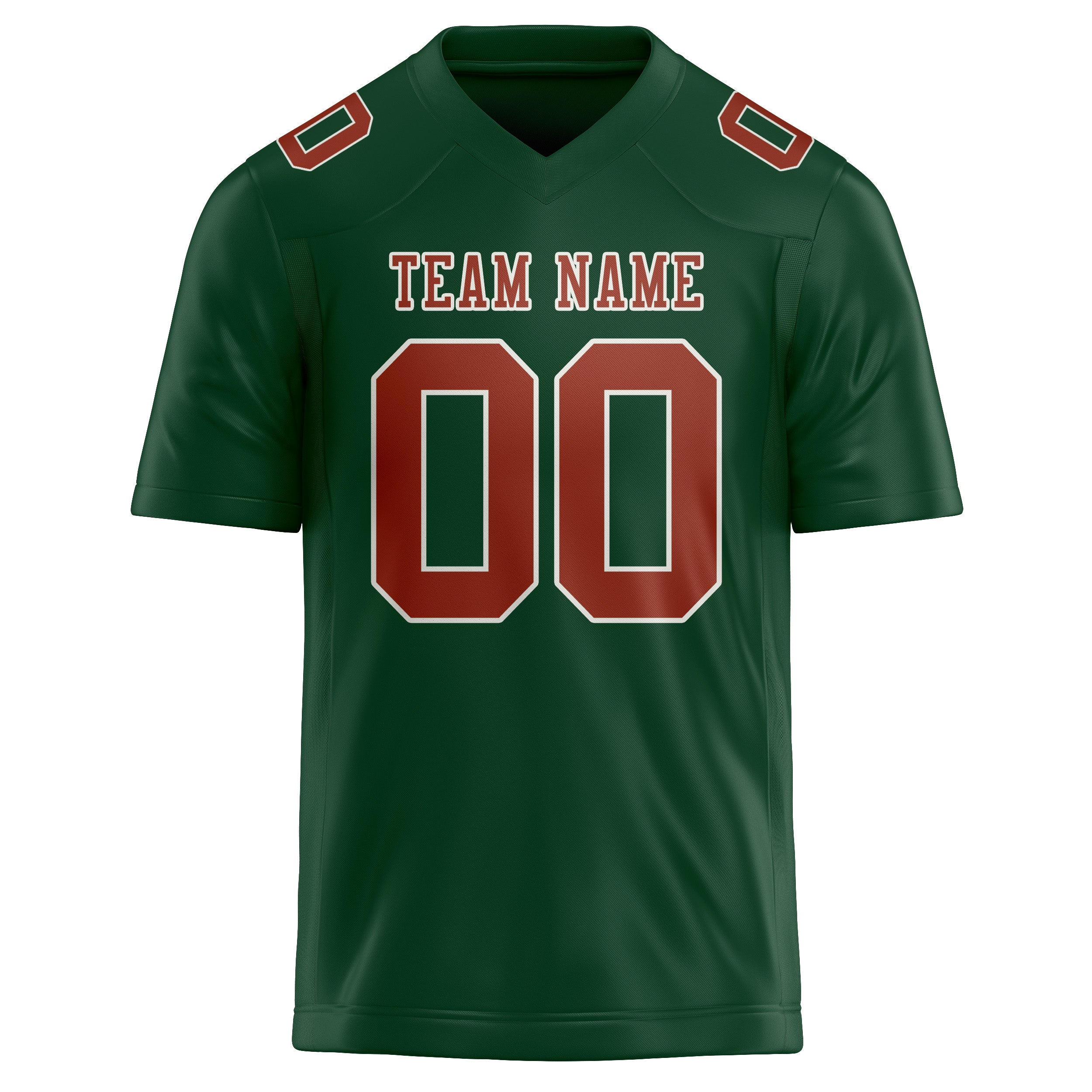 Custom Green Coral Red Football Jersey