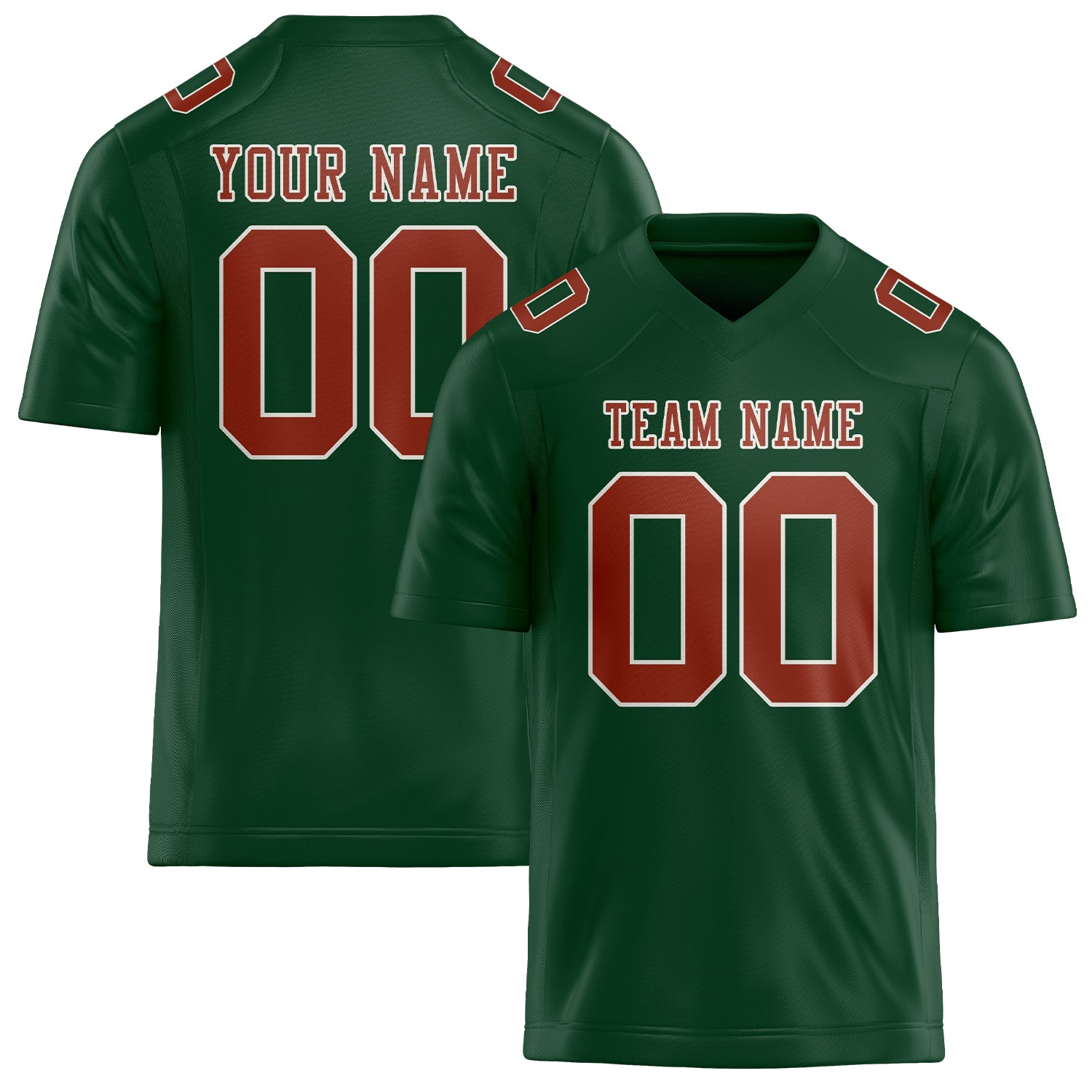 Custom Green Coral Red Football Jersey