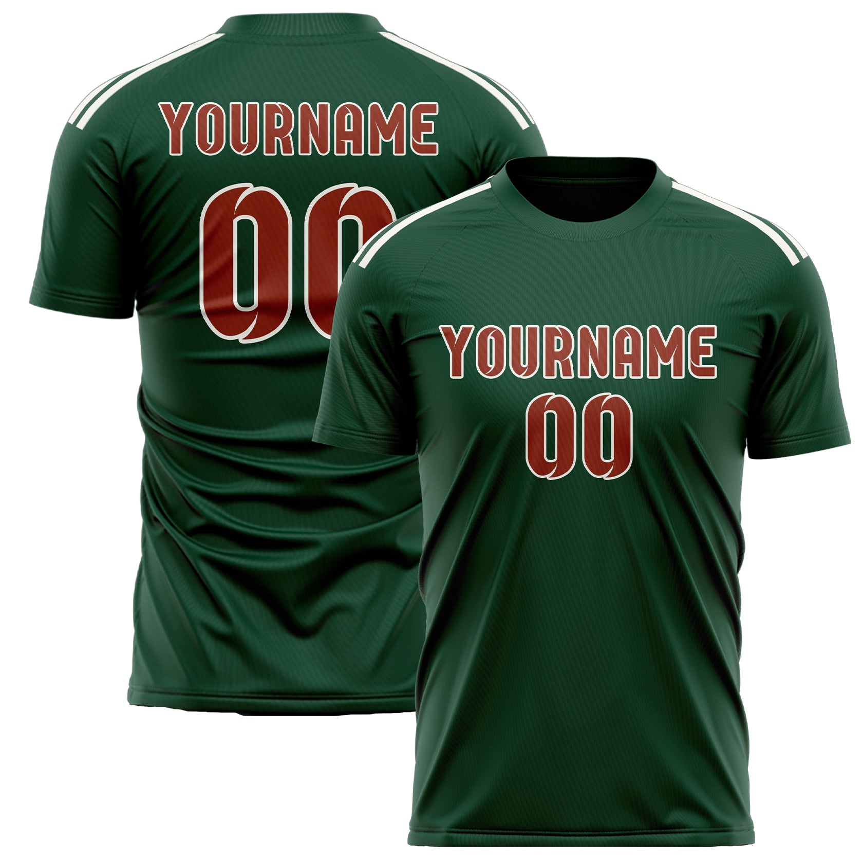 Custom Green Coral Red Soccer Jersey
