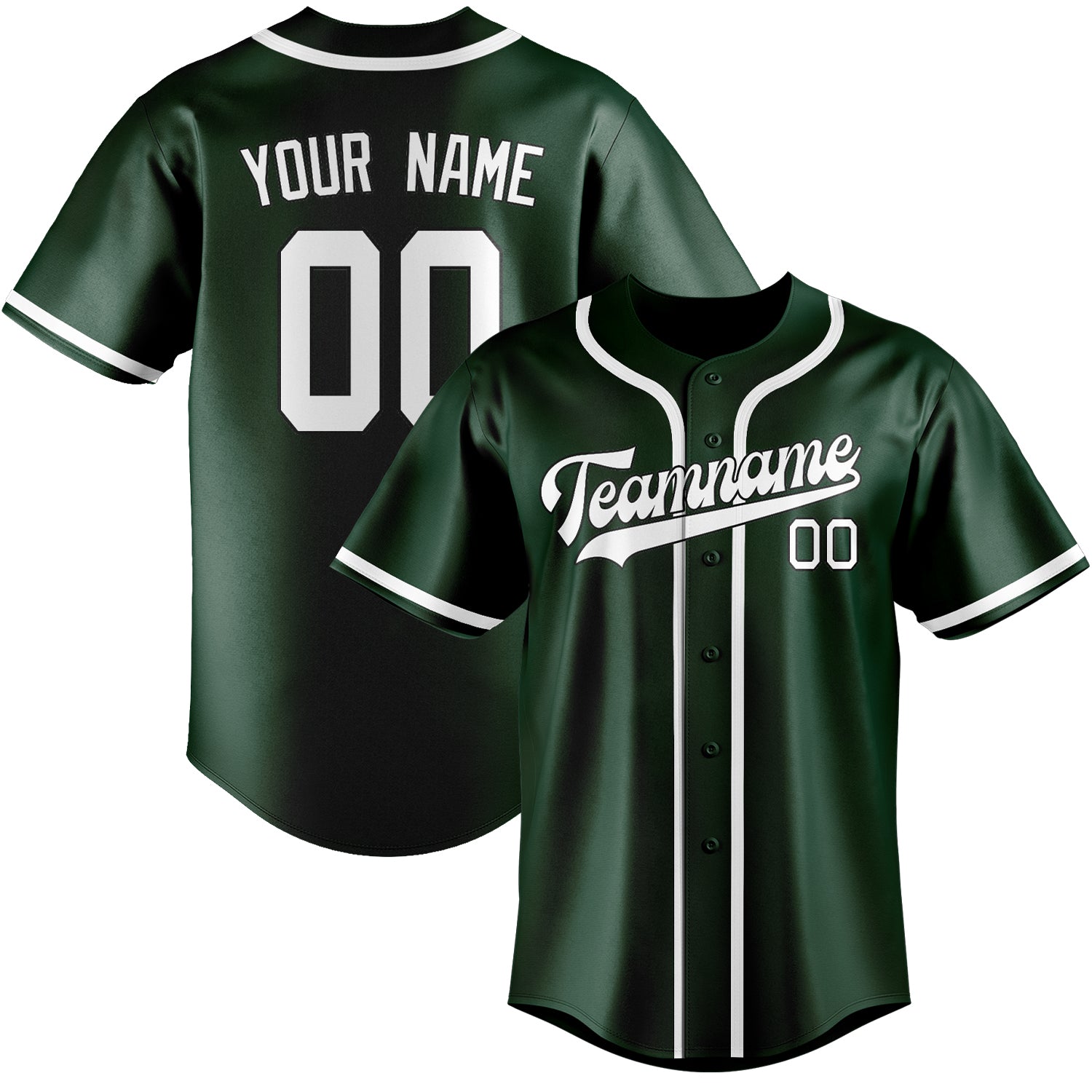 Custom Green White Baseball Jersey