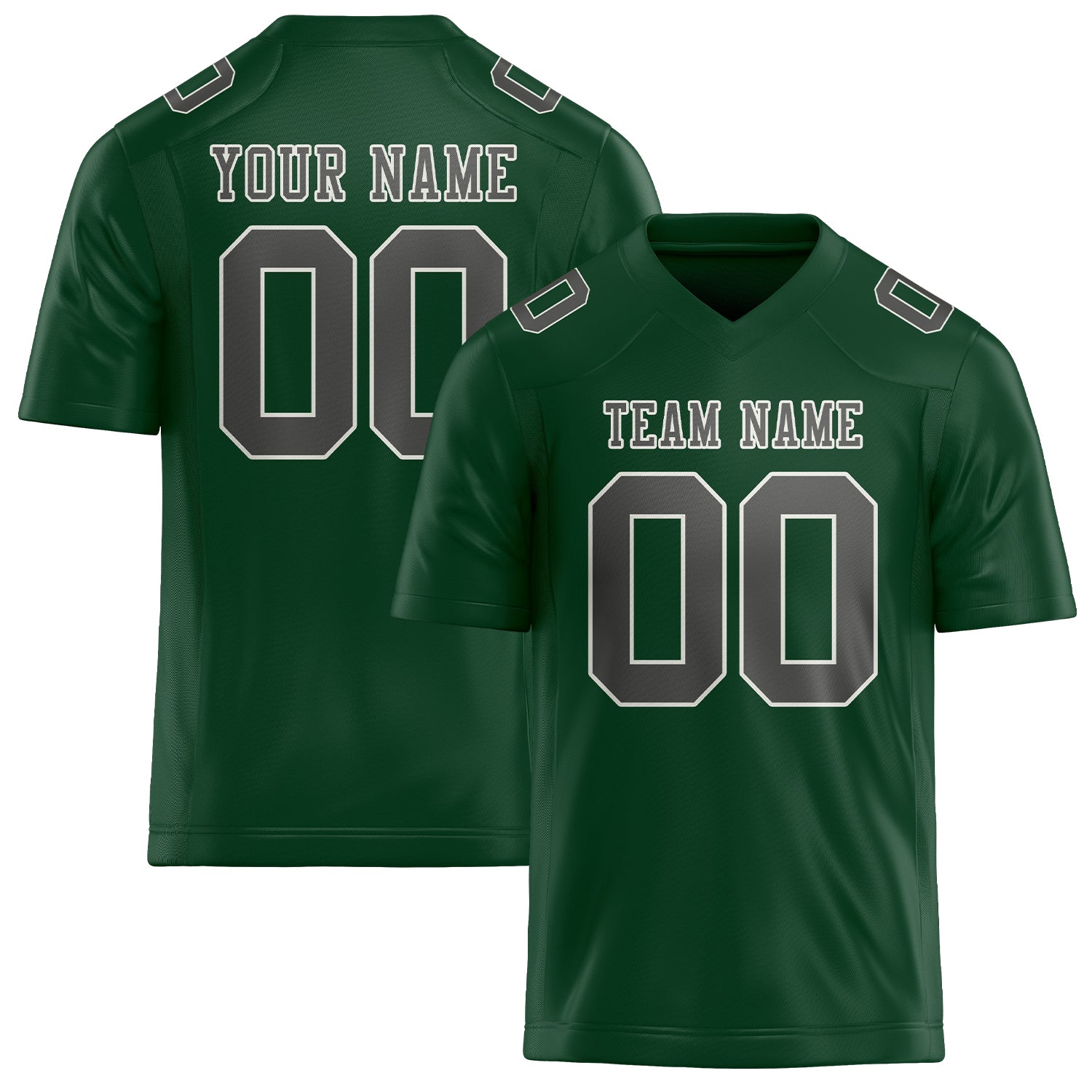 Custom Green Dark Grey Football Jersey