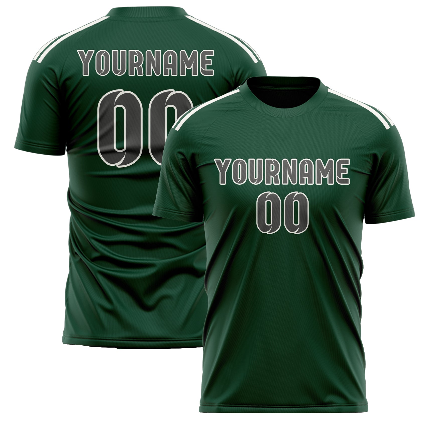 Custom Green Dark Grey Soccer Jersey