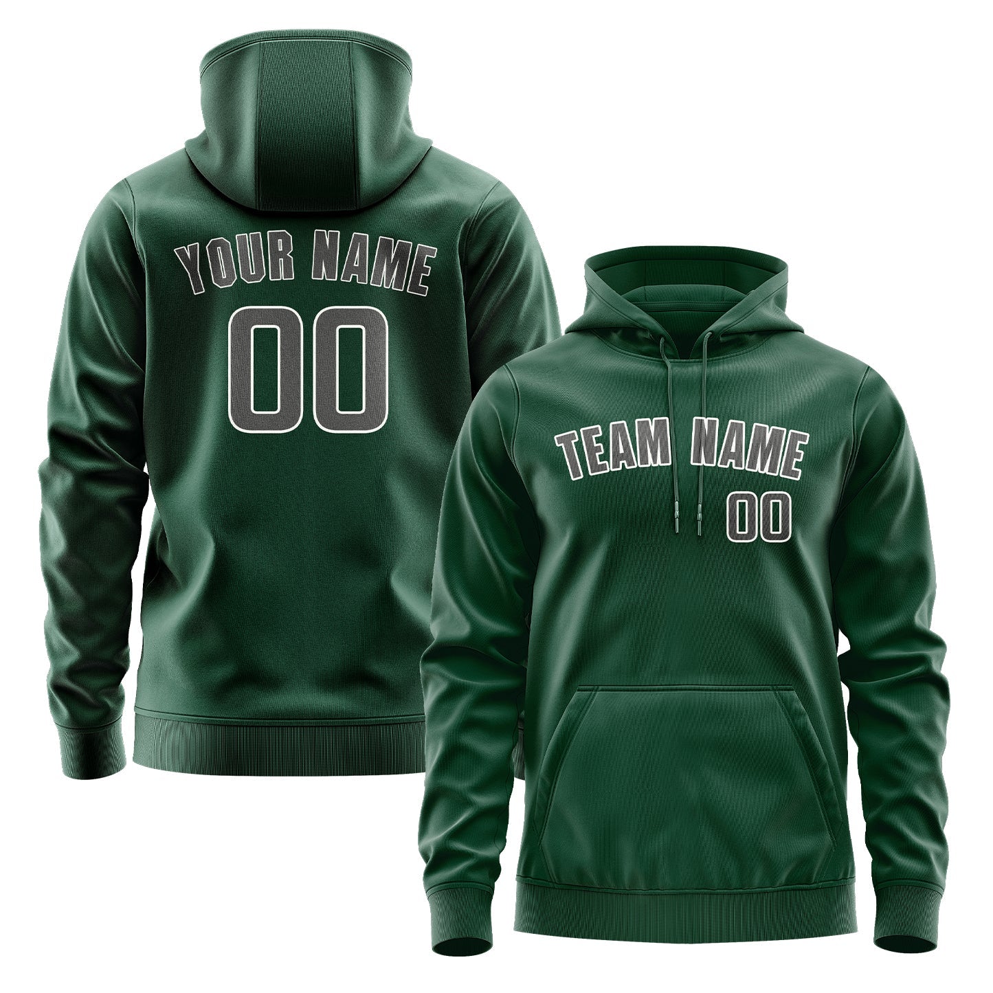 Custom Green Dark Grey Hoodie