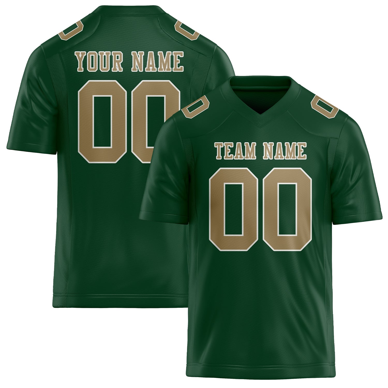 Custom Green Light Khaki Football Jersey