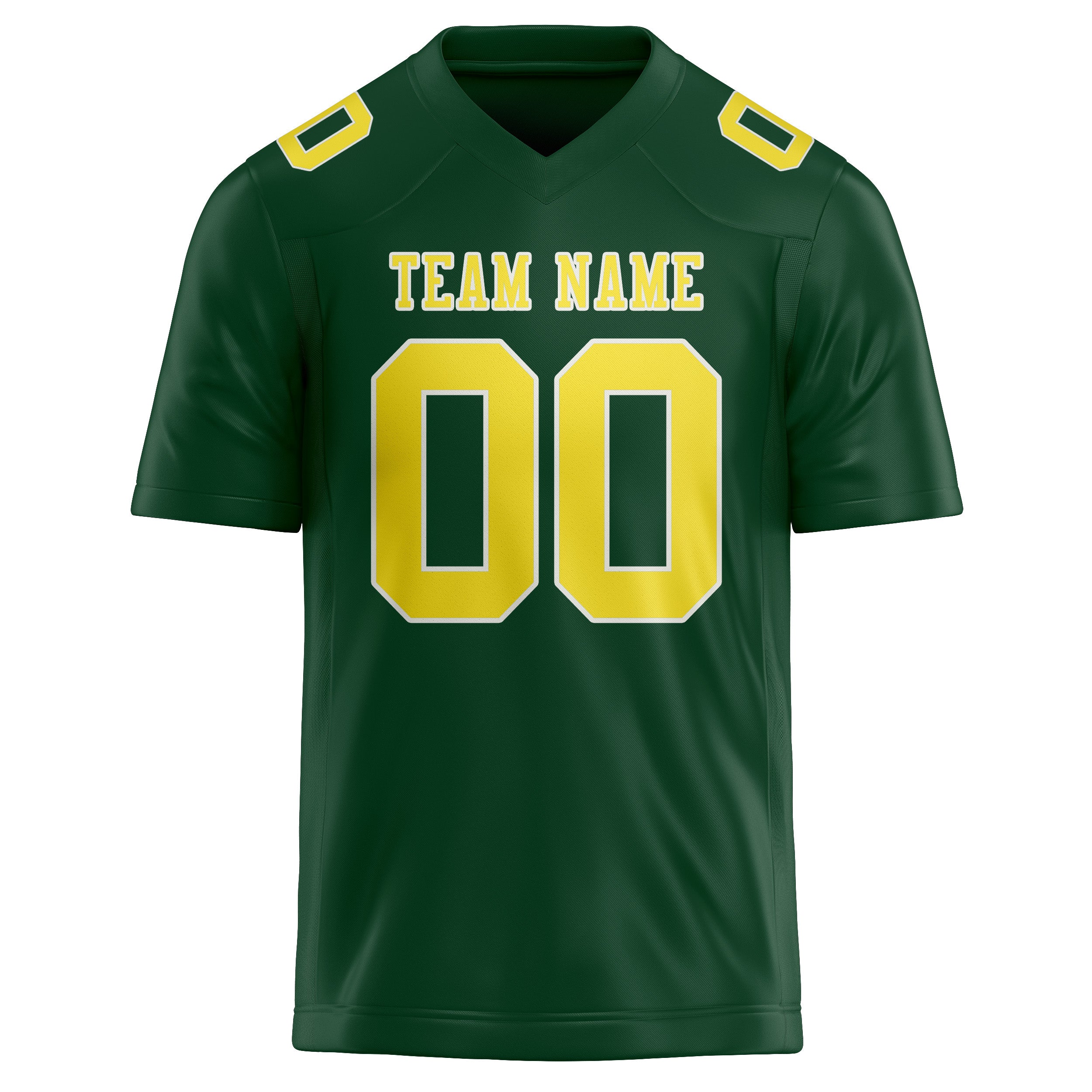 Custom Green Light Yellow Football Jersey