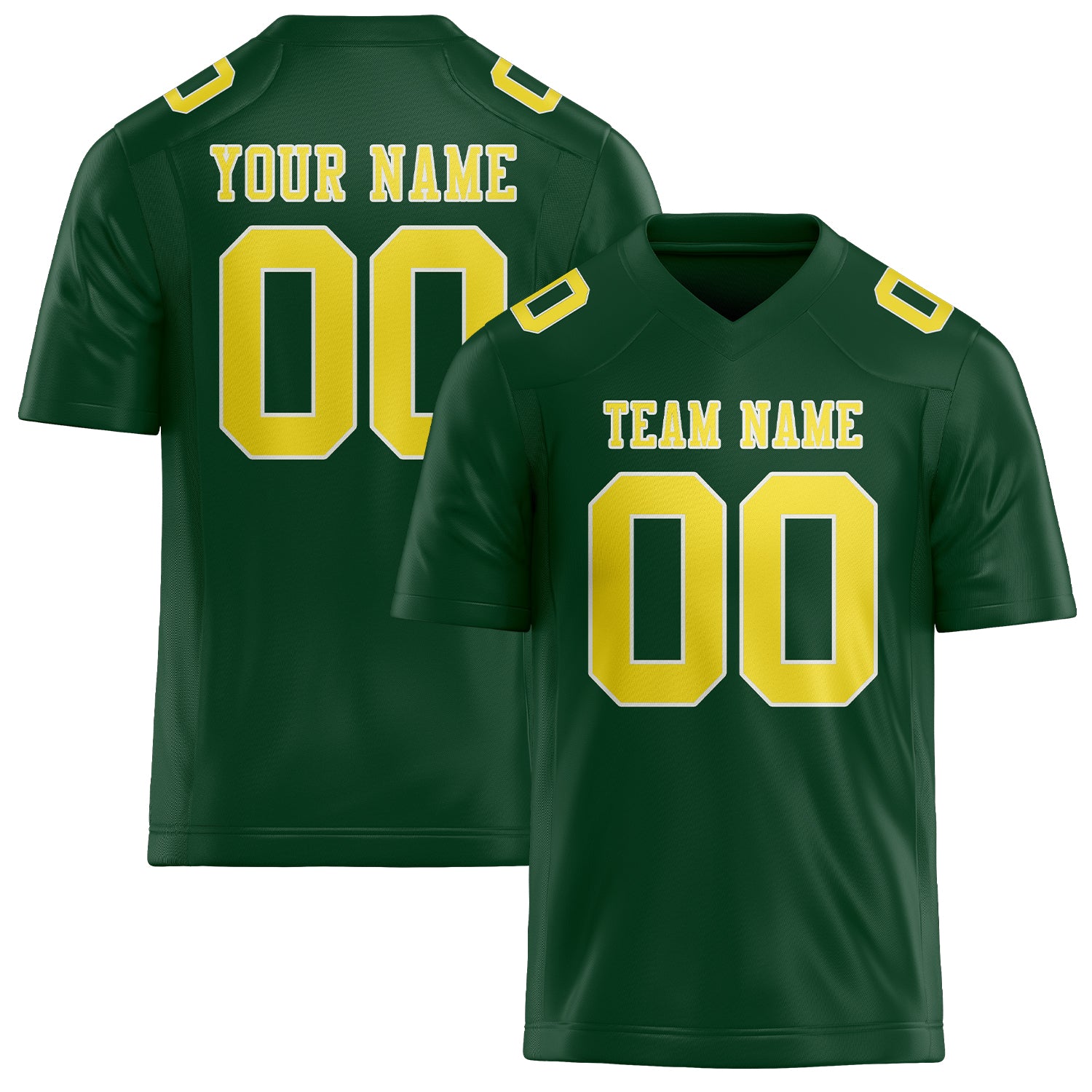 Custom Green Light Yellow Football Jersey