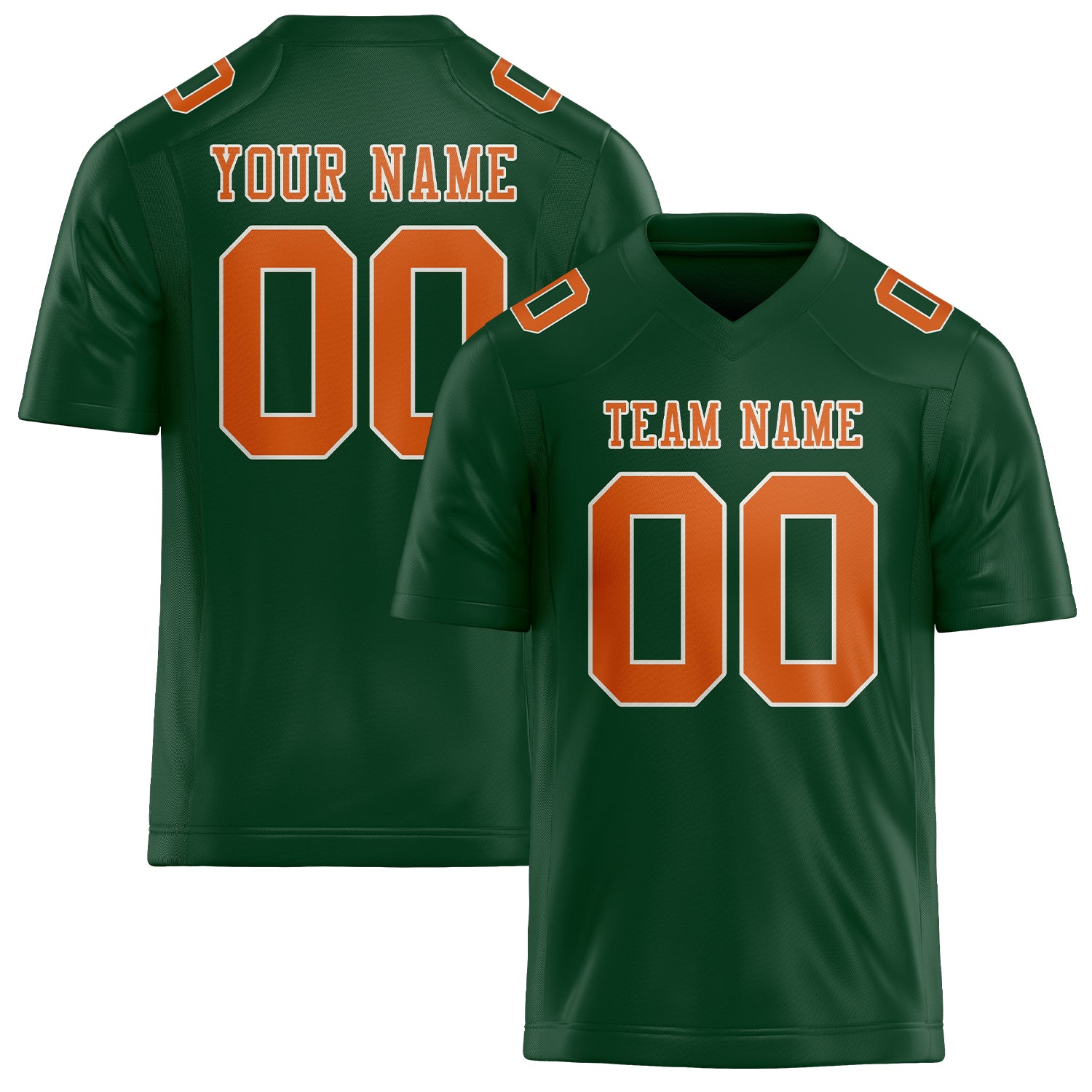 Custom Green Orange Football Jersey