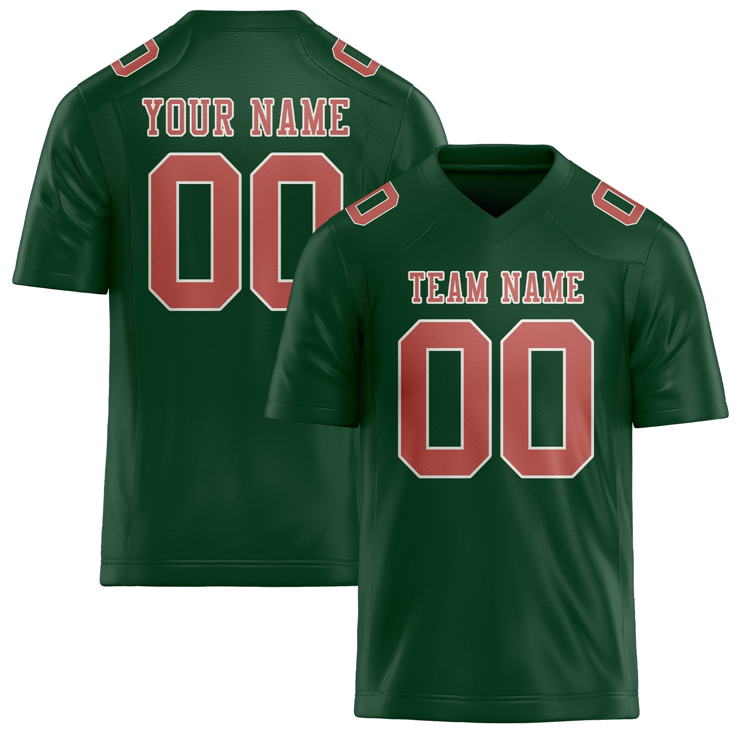 Custom Green Copper Rose Football Jersey