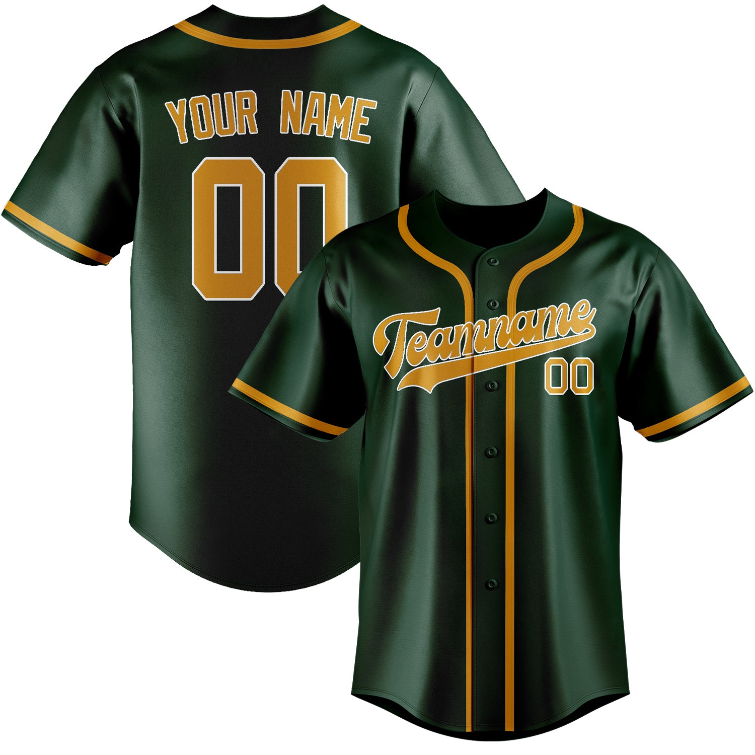 Custom Green Yellow Baseball Jersey