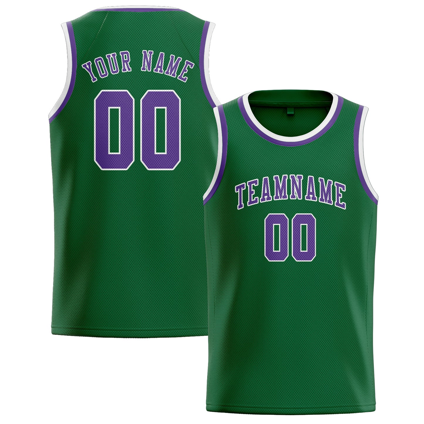Custom Green Light Purple Basketball Jersey