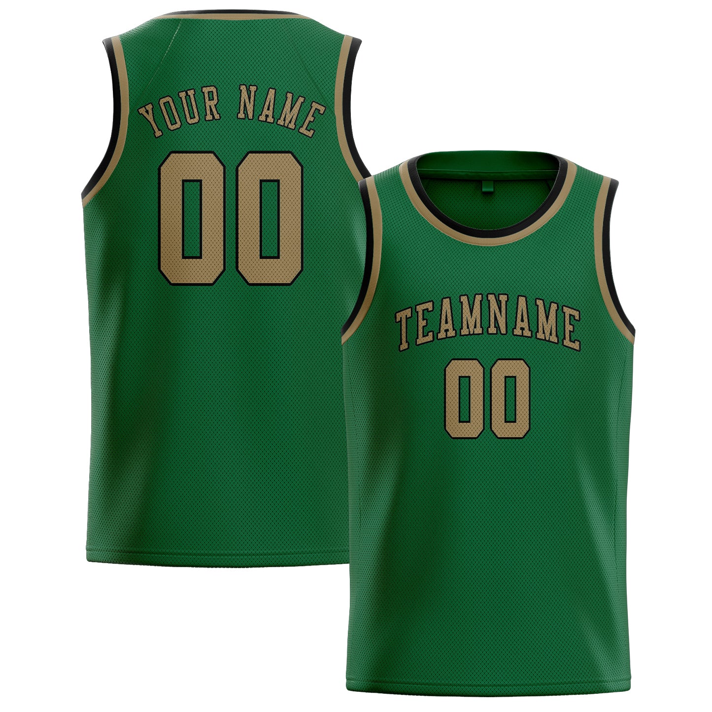 Custom Green Light Khaki Basketball Jersey