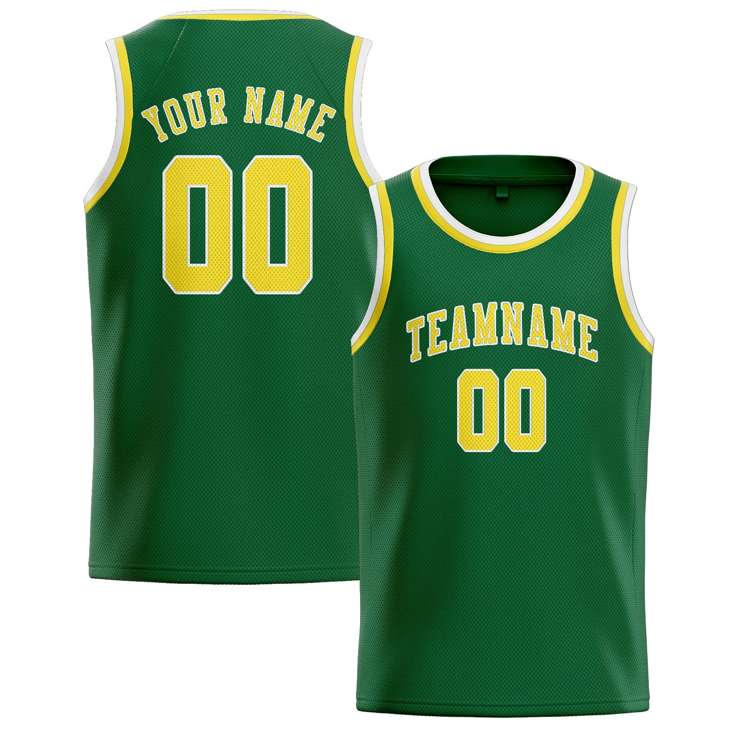 Custom Green Light Yellow Basketball Jersey