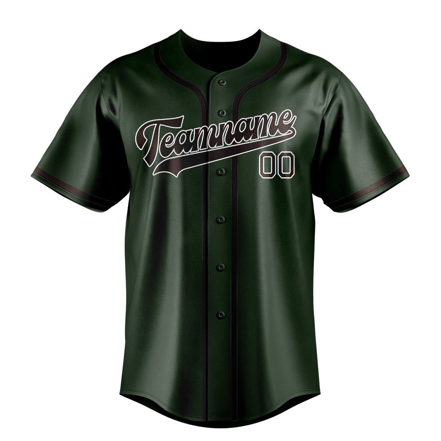 Custom Dark Green Brown Baseball Jersey