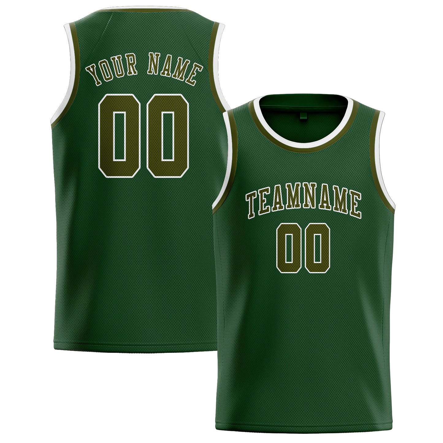 Custom Dark Green Olive Basketball Jersey